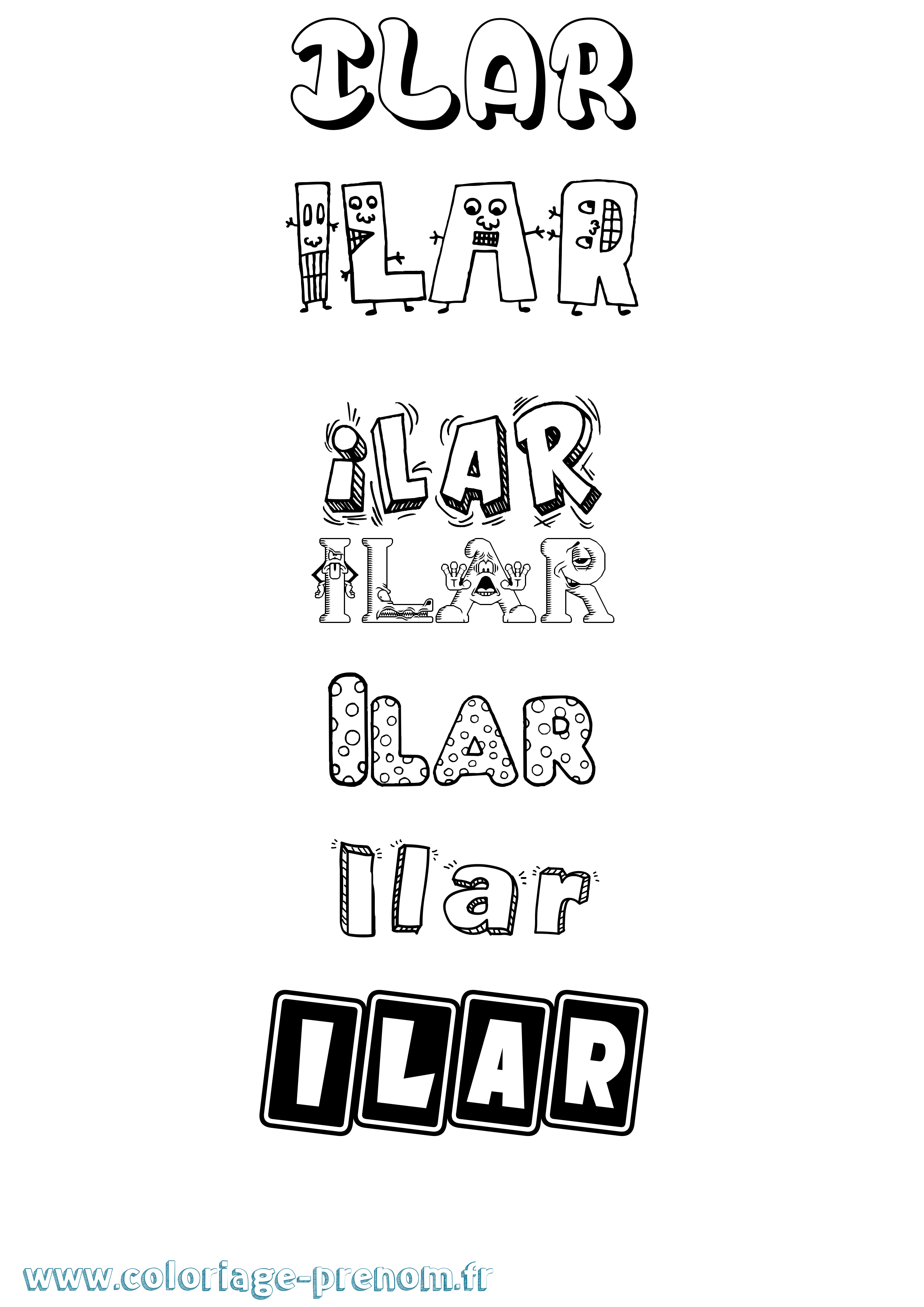 Coloriage Ilar Fun Coloriage prénom Ilar Fun