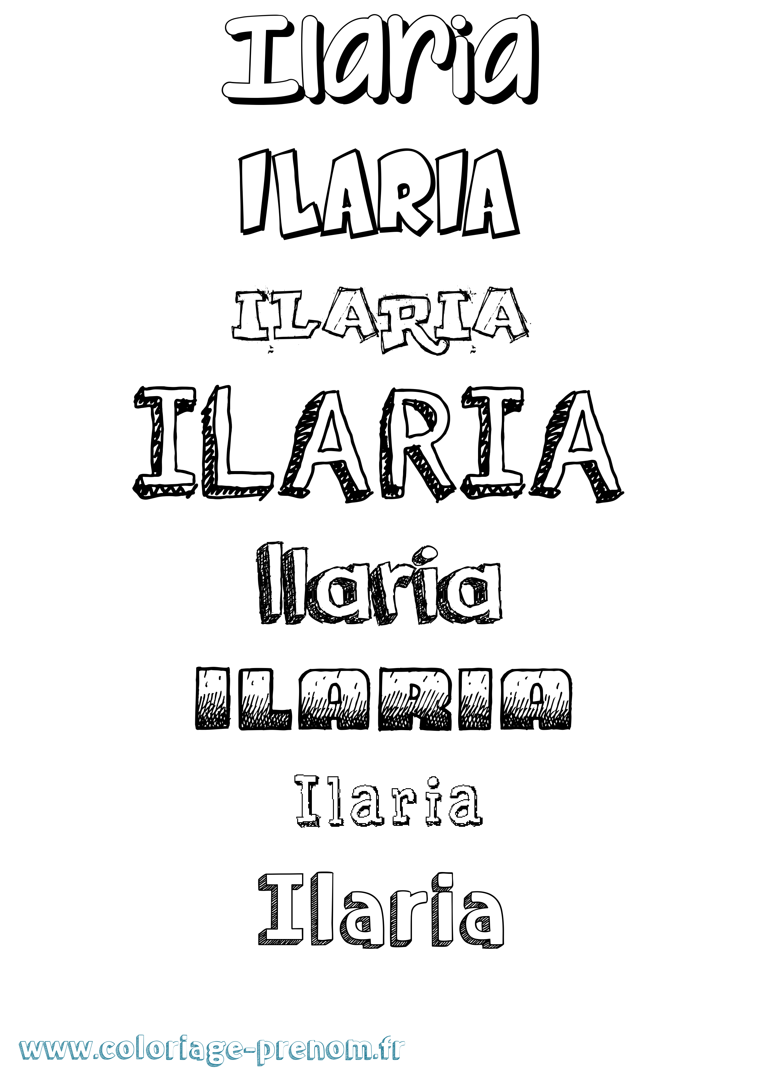 Coloriage prénom Ilaria Dessiné