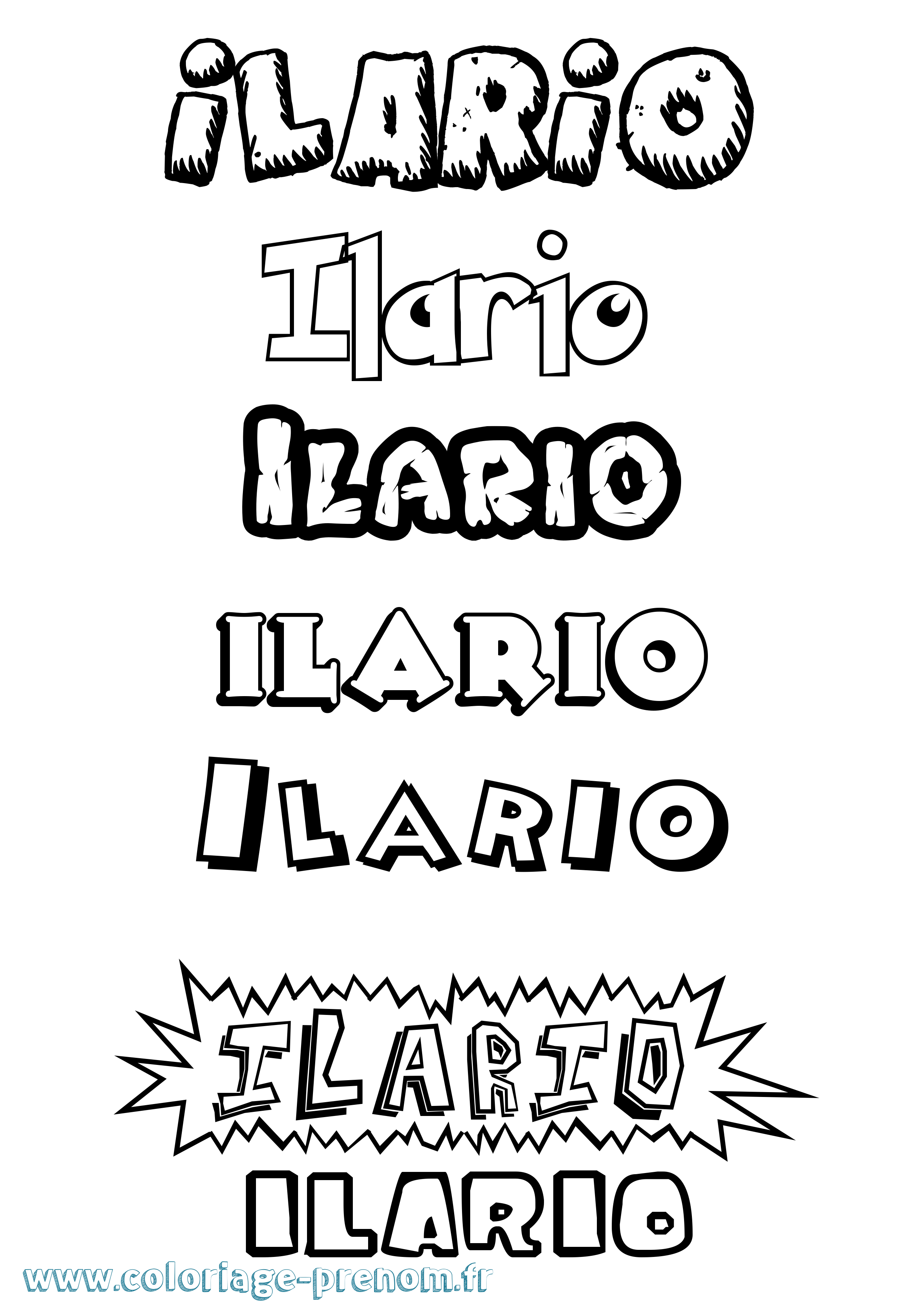 Coloriage Ilario Dessin Animé Coloriage prénom Ilario Dessin Animé