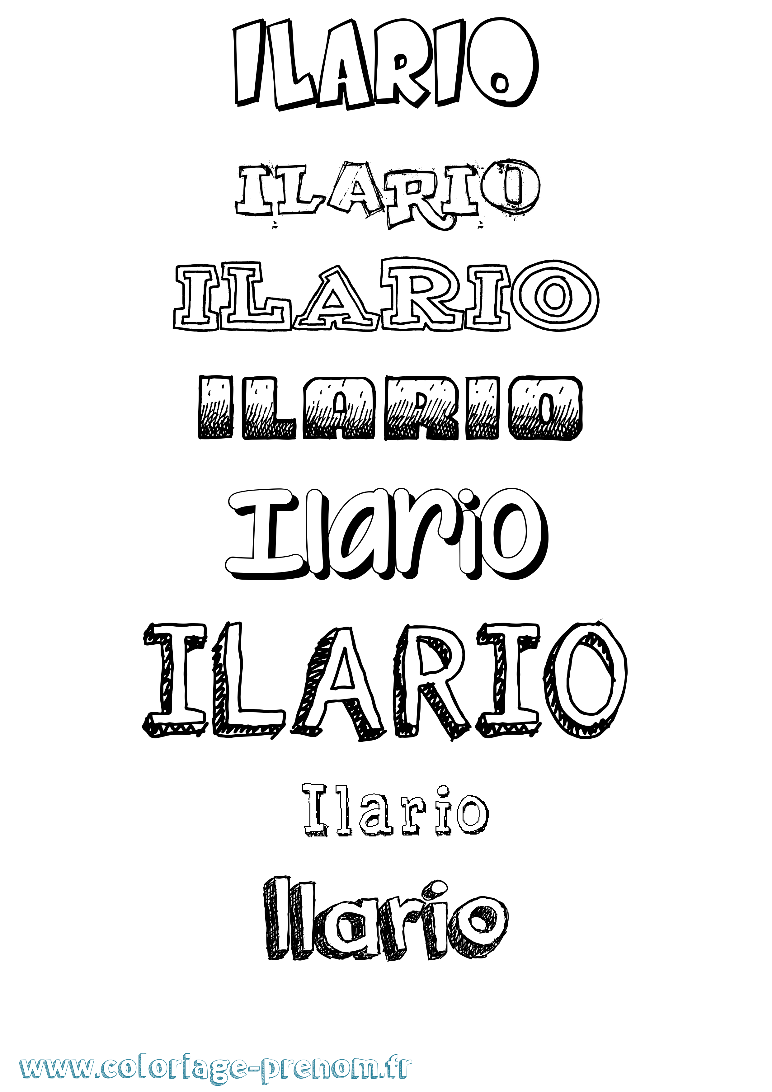 Coloriage Ilario Dessiné Coloriage prénom Ilario Dessiné