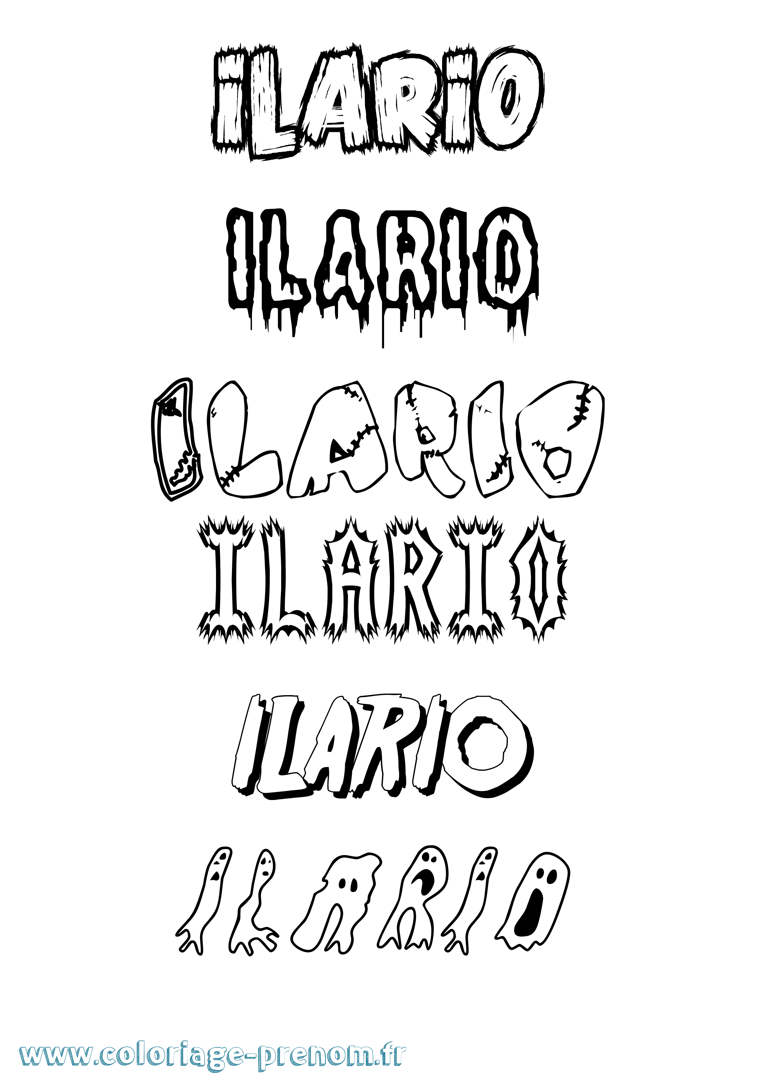 Coloriage Ilario Frisson Coloriage prénom Ilario Frisson