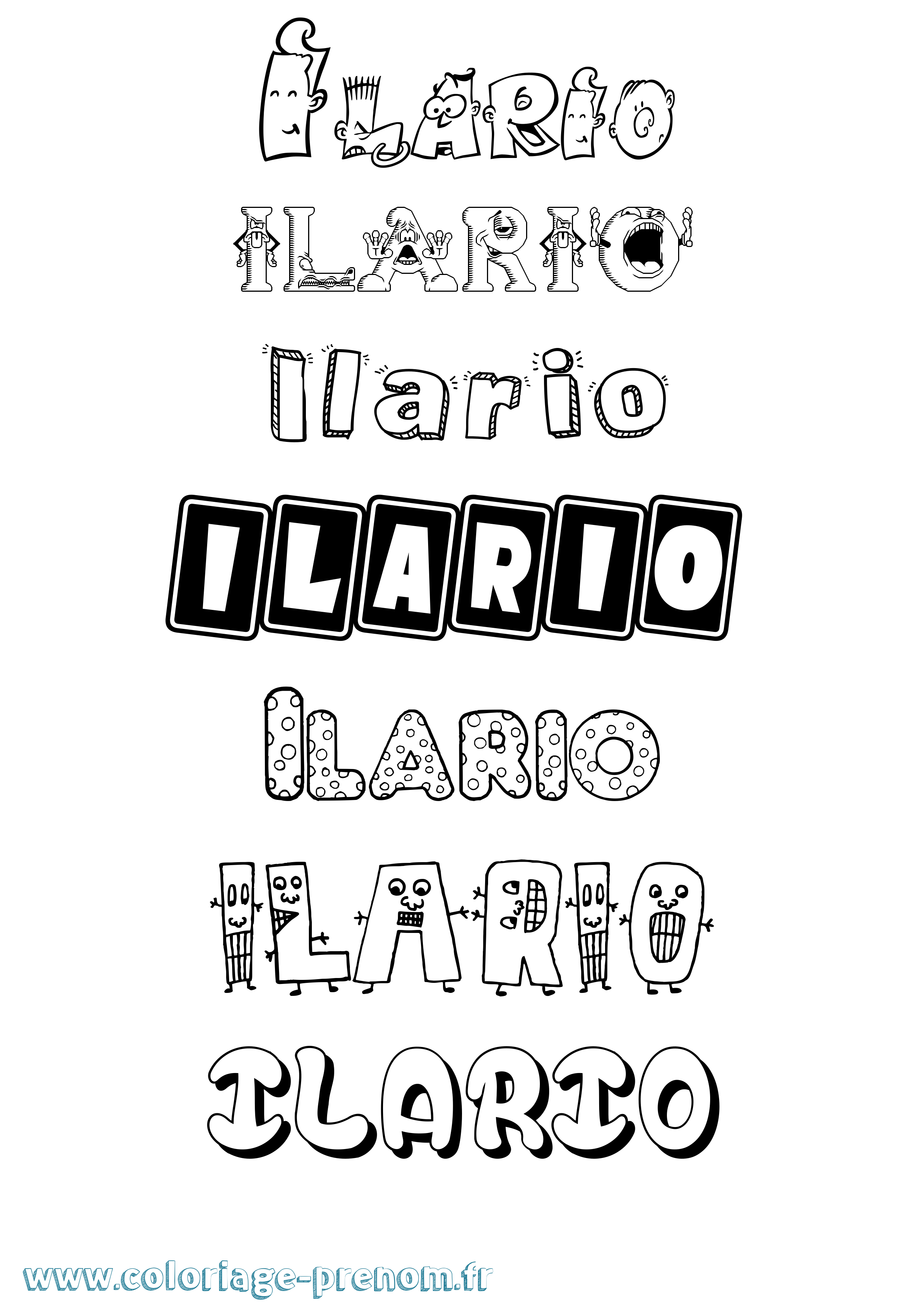Coloriage Ilario Fun Coloriage prénom Ilario Fun