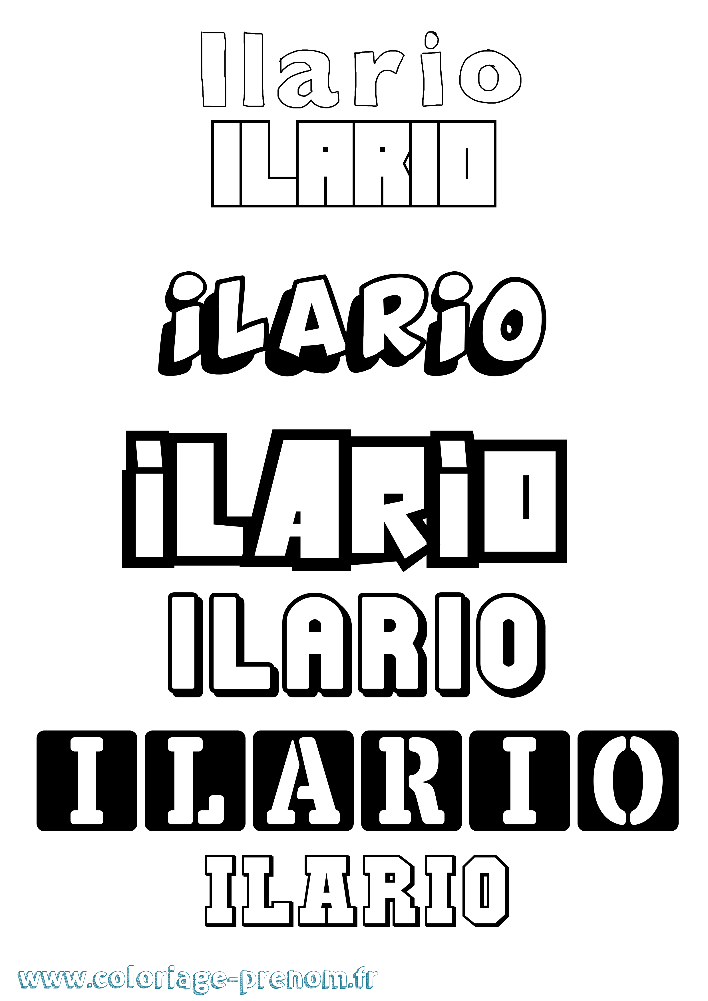 Coloriage Ilario Simple Coloriage prénom Ilario Simple