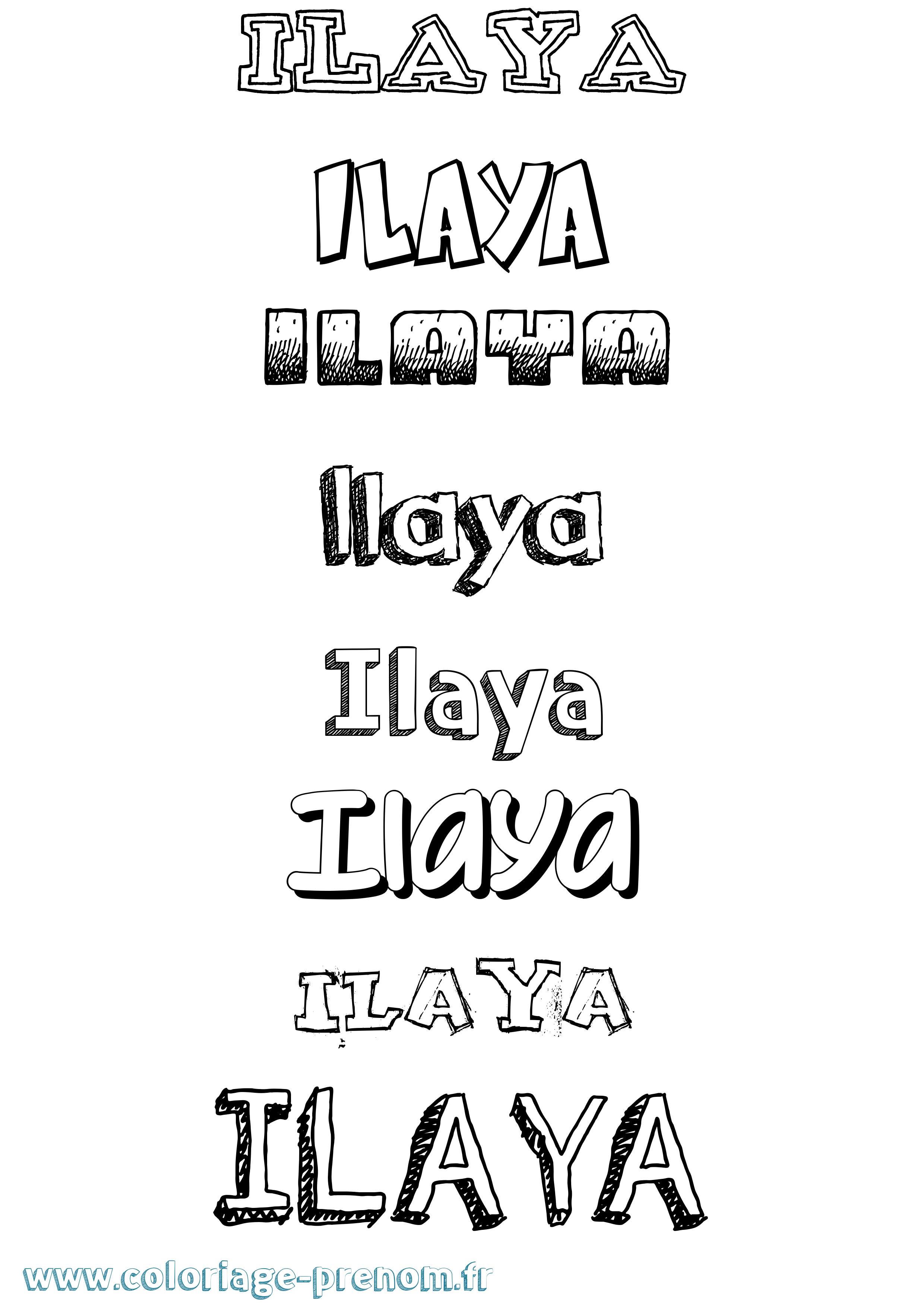 Coloriage Ilaya Dessiné Coloriage prénom Ilaya Dessiné