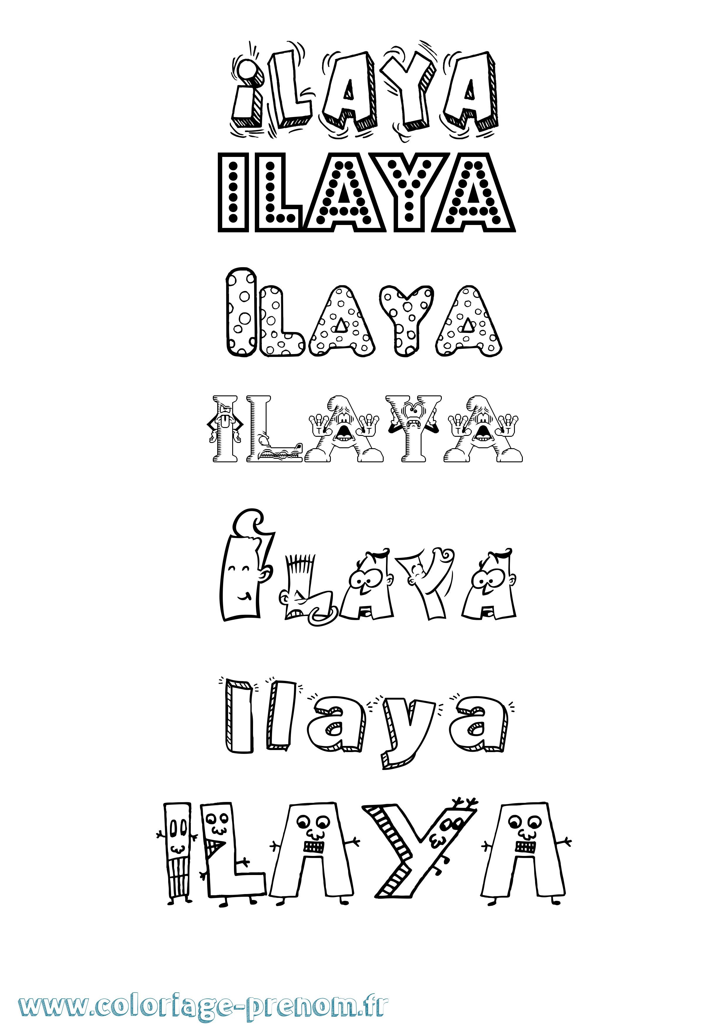 Coloriage Ilaya Fun Coloriage prénom Ilaya Fun
