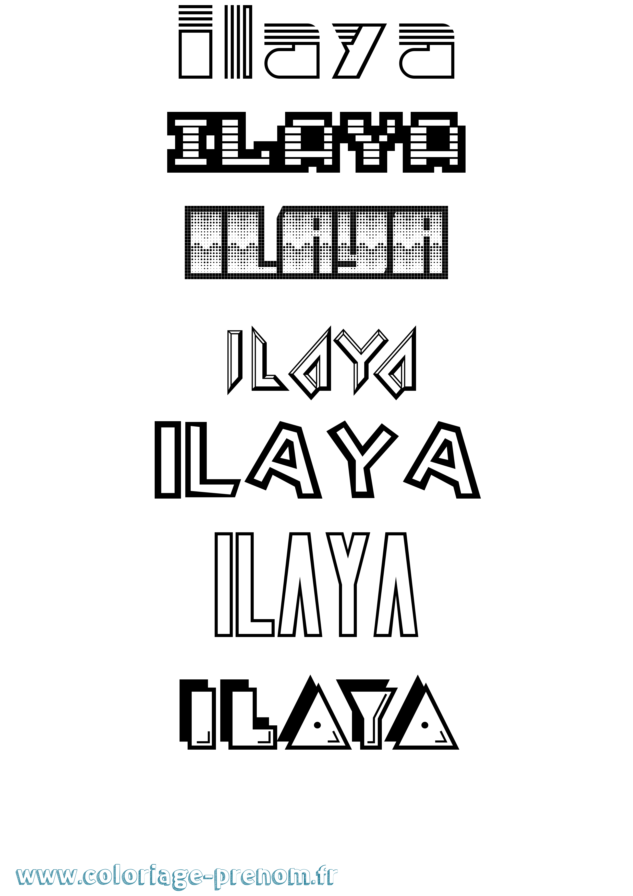 Coloriage Ilaya Jeux Vidéos Coloriage prénom Ilaya Jeux Vidéos