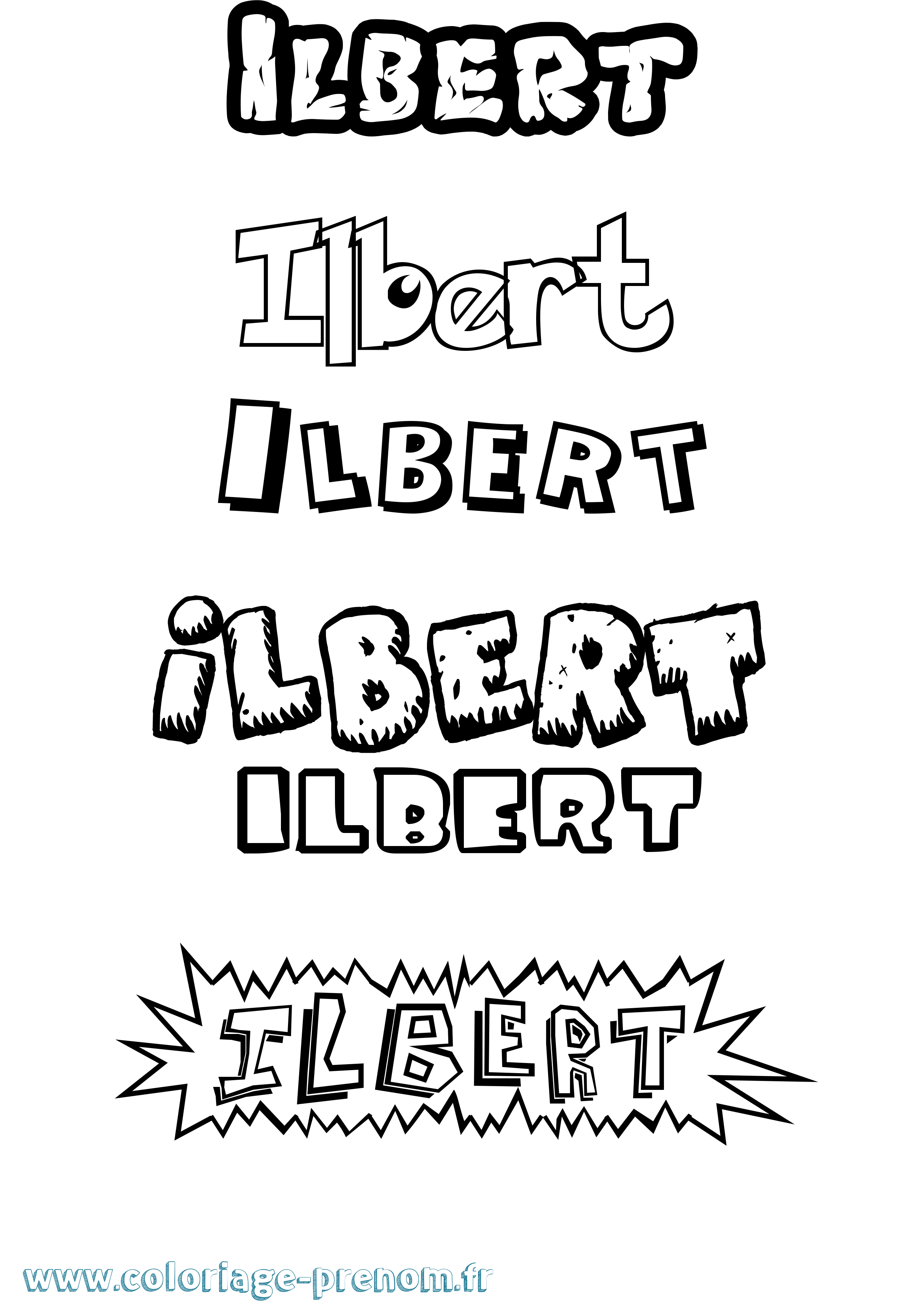 Coloriage Ilbert Dessin Animé Coloriage prénom Ilbert Dessin Animé