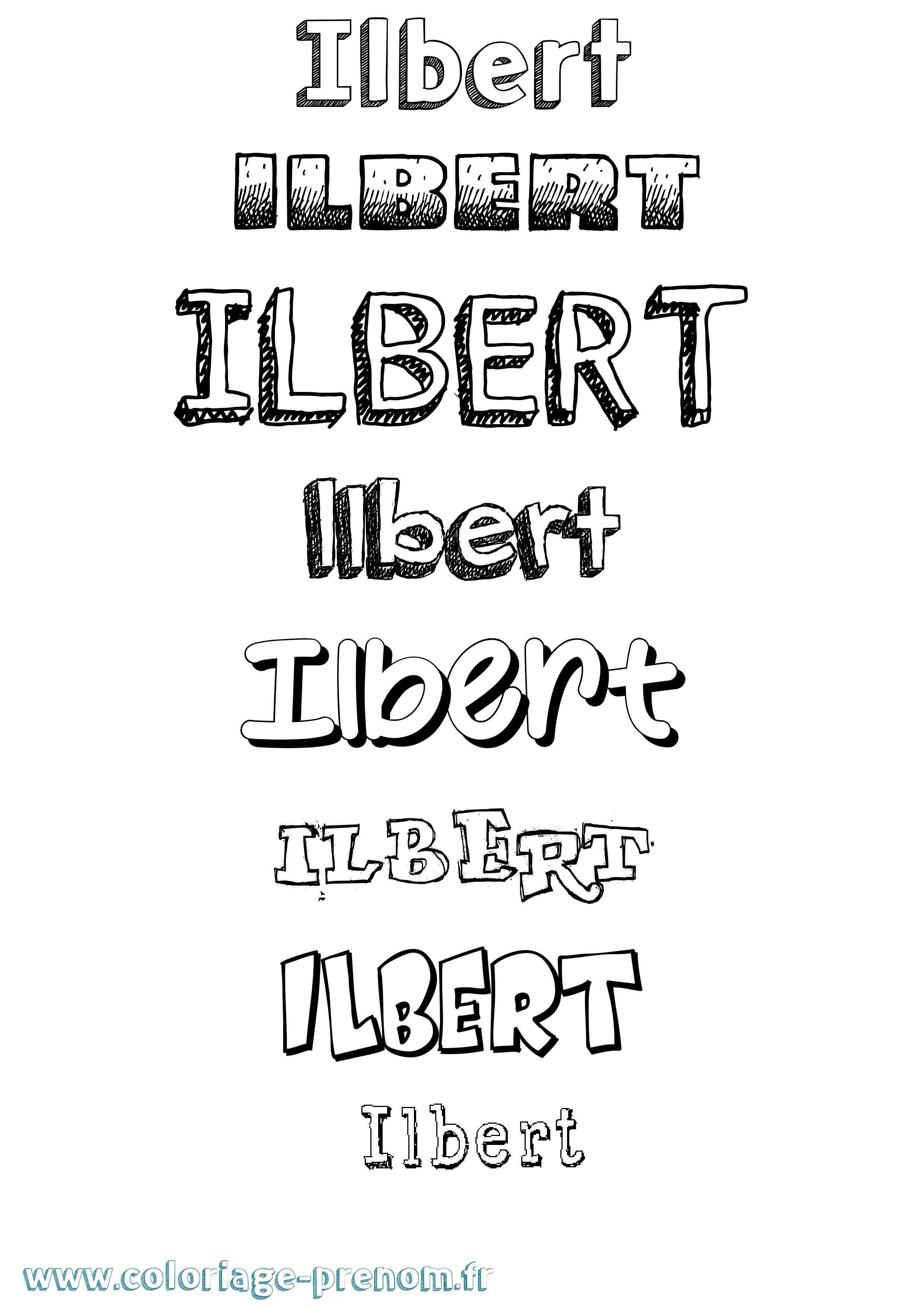 Coloriage Ilbert Dessiné Coloriage prénom Ilbert Dessiné