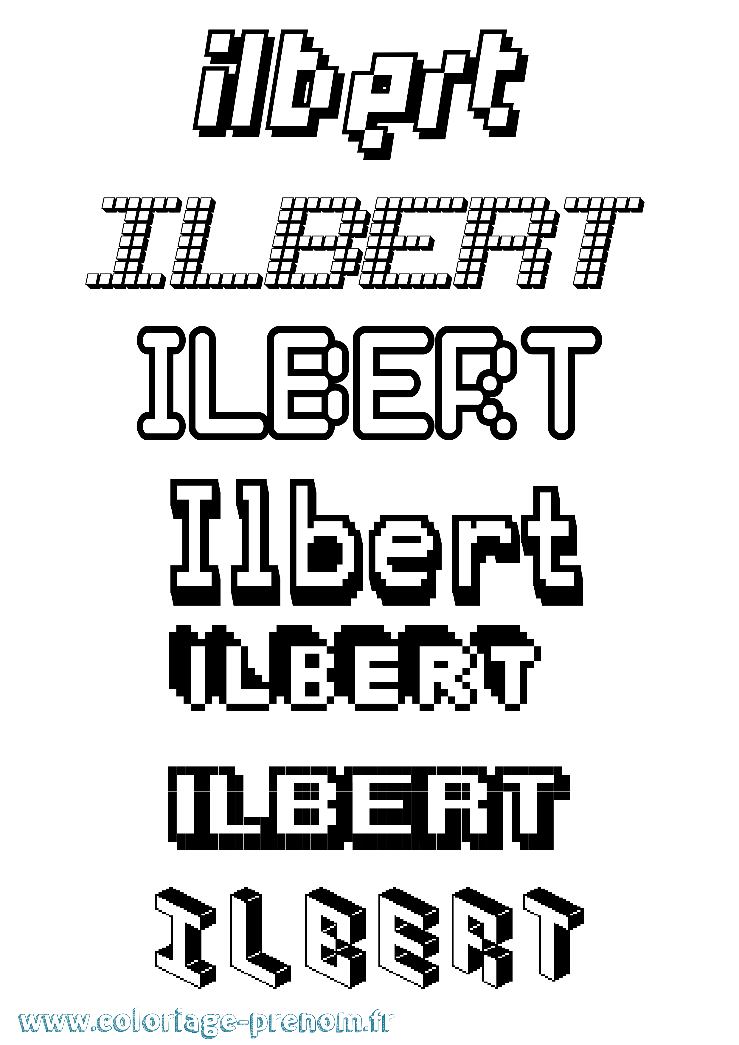 Coloriage Ilbert Pixel Coloriage prénom Ilbert Pixel