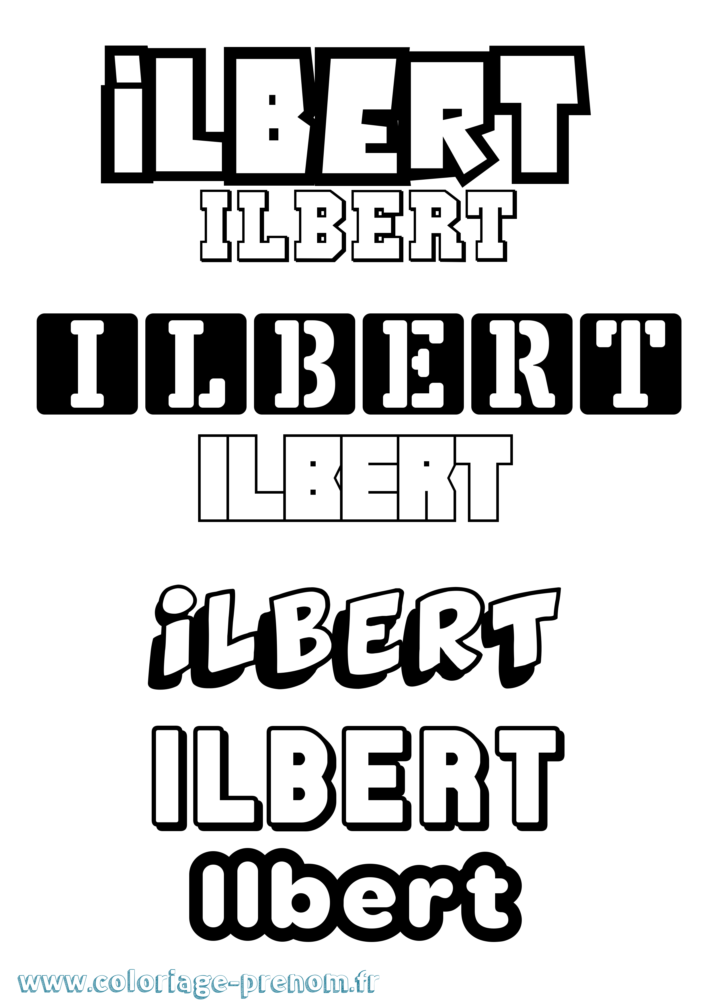 Coloriage Ilbert Simple Coloriage prénom Ilbert Simple