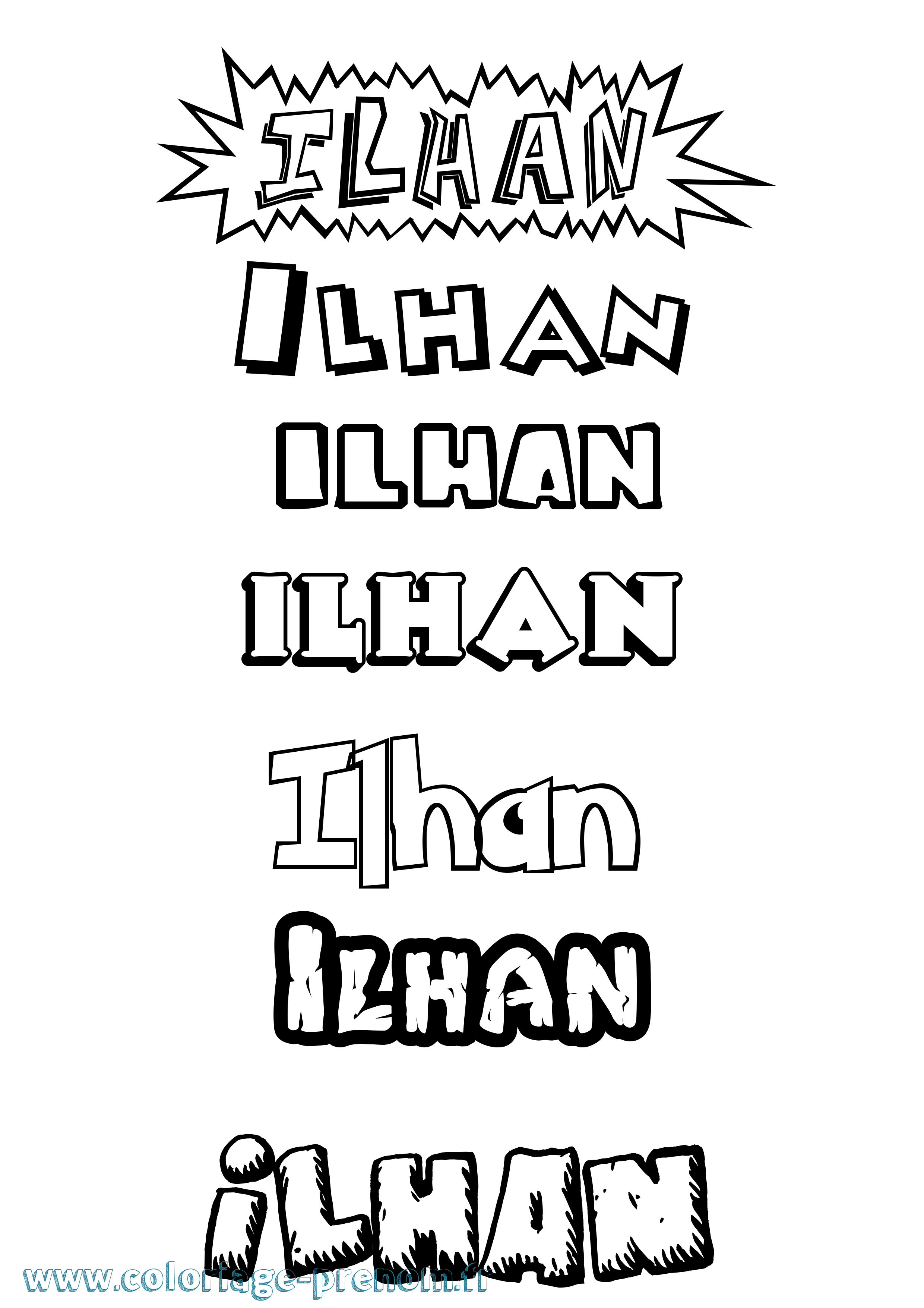 Coloriage prénom Ilhan Dessin Animé