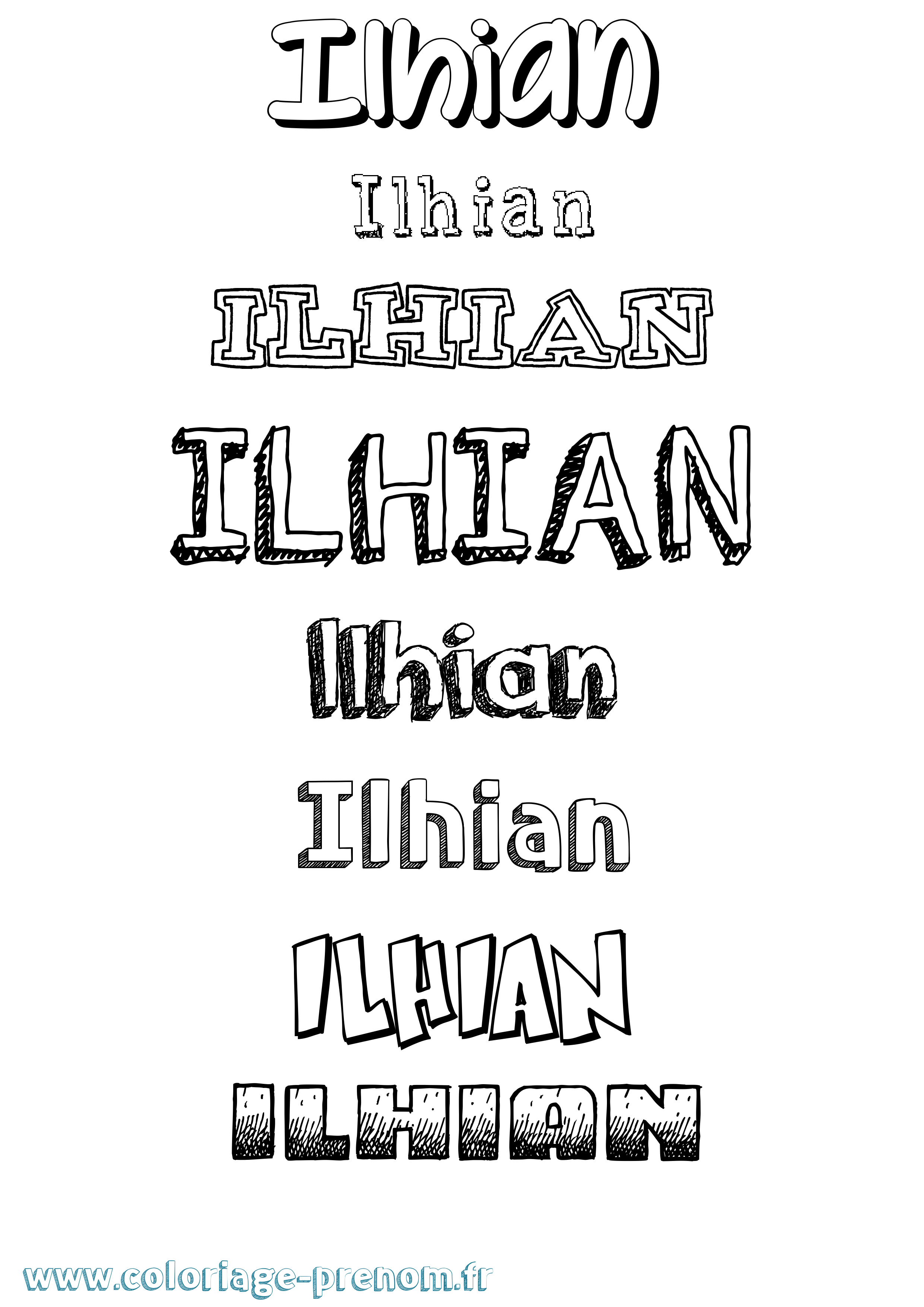 Coloriage Ilhian Dessiné Coloriage prénom Ilhian Dessiné