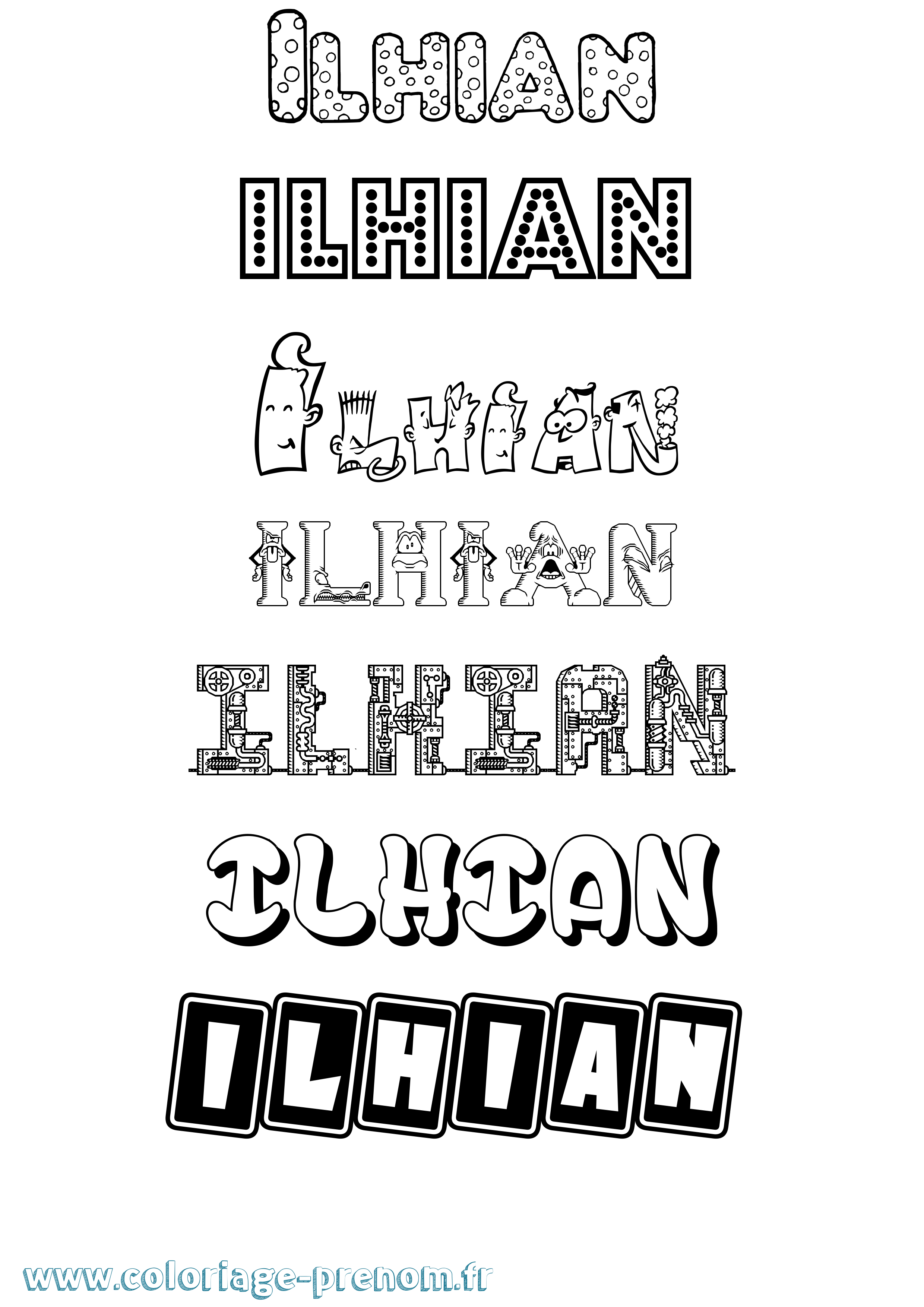 Coloriage Ilhian Fun Coloriage prénom Ilhian Fun
