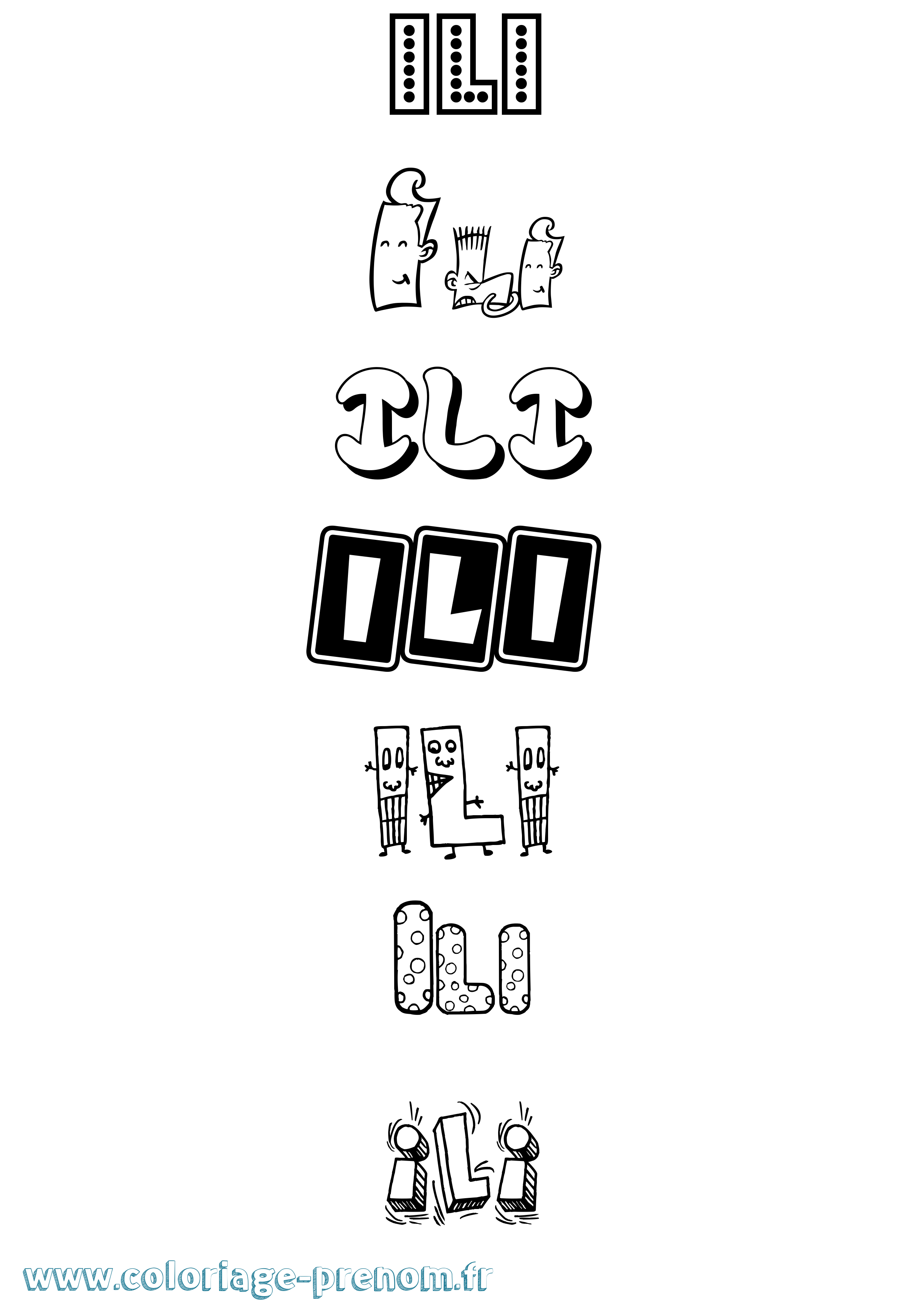 Coloriage Ili Fun Coloriage prénom Ili Fun