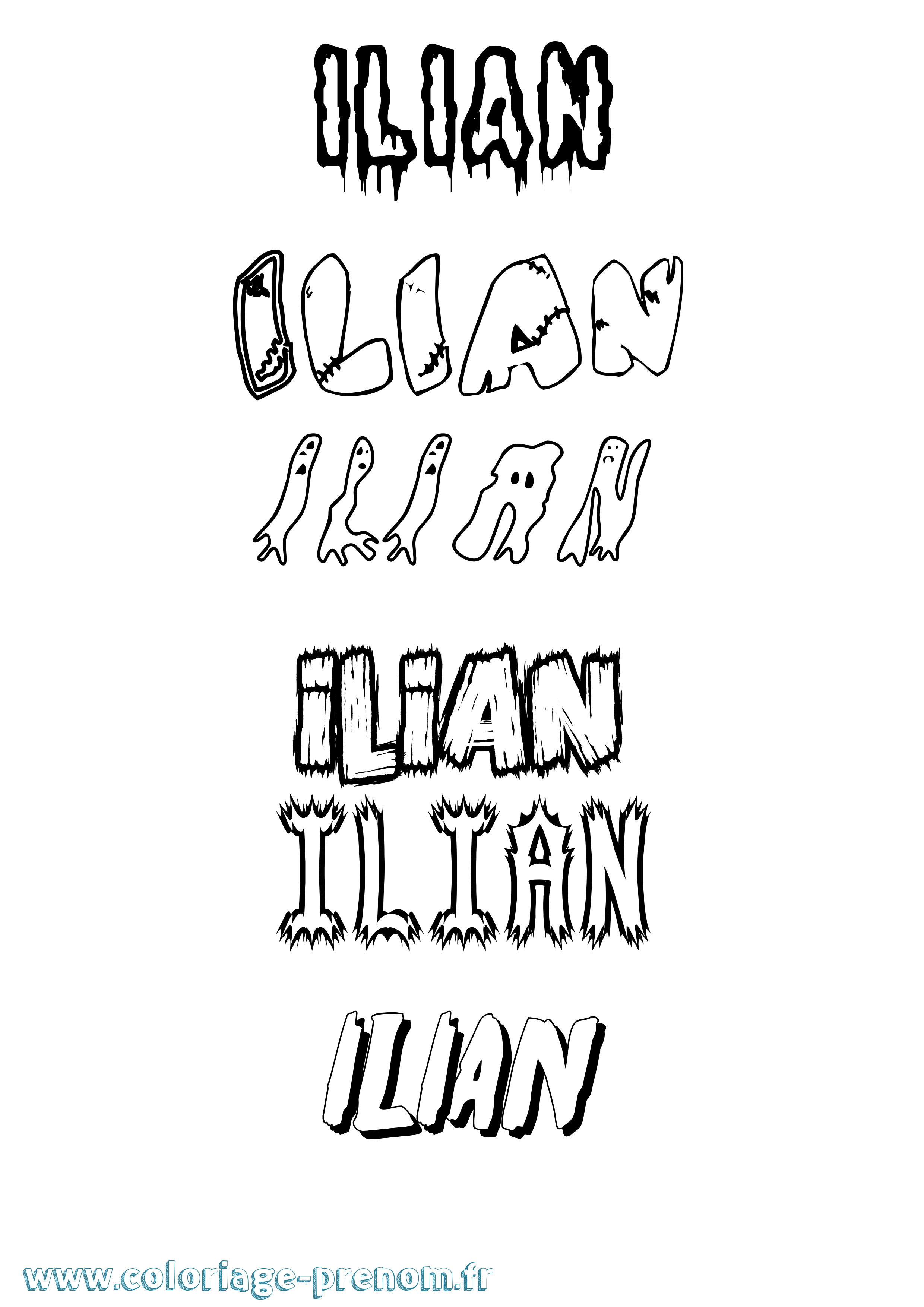 Coloriage prénom Ilian