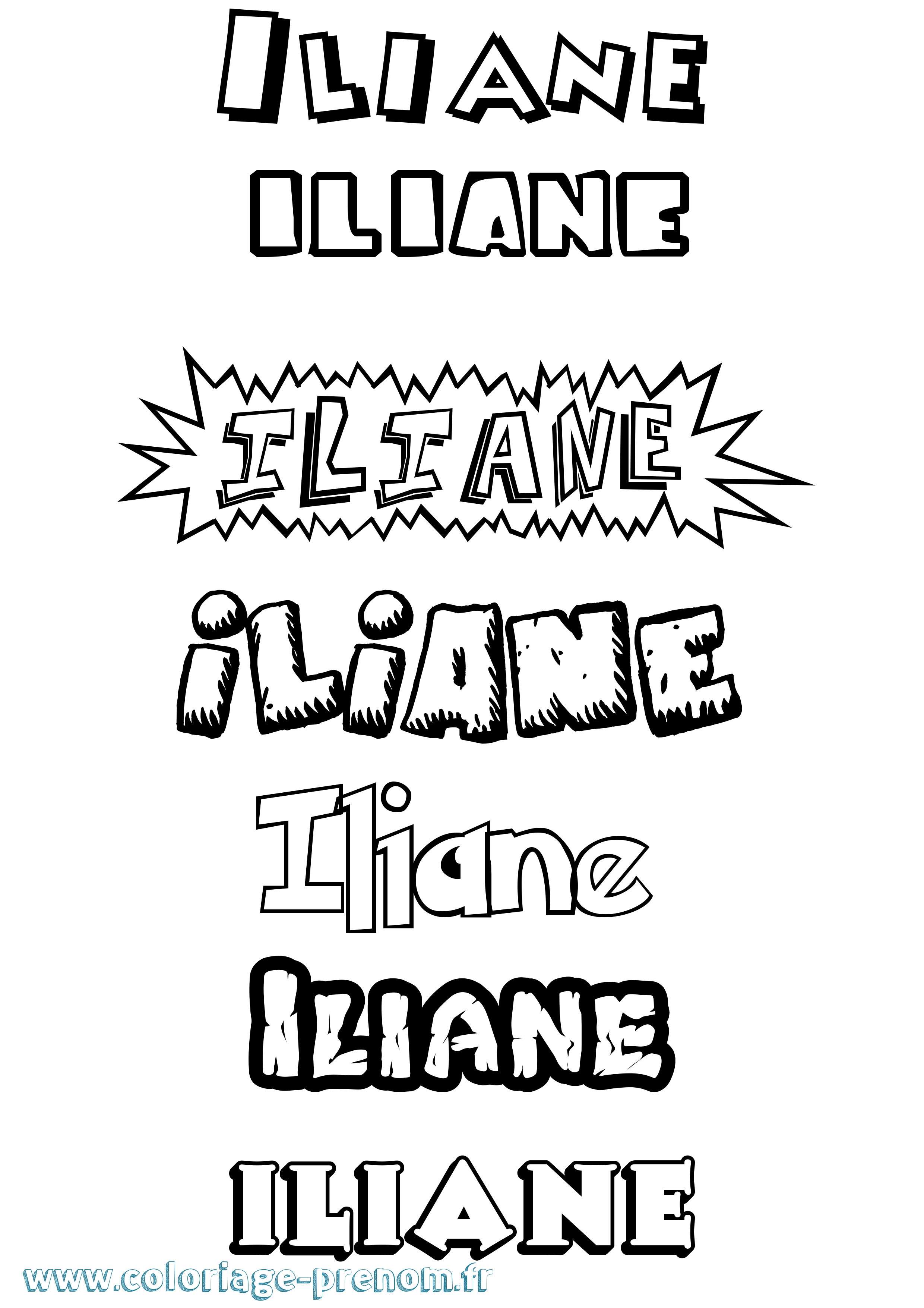 Coloriage prénom Iliane Dessin Animé