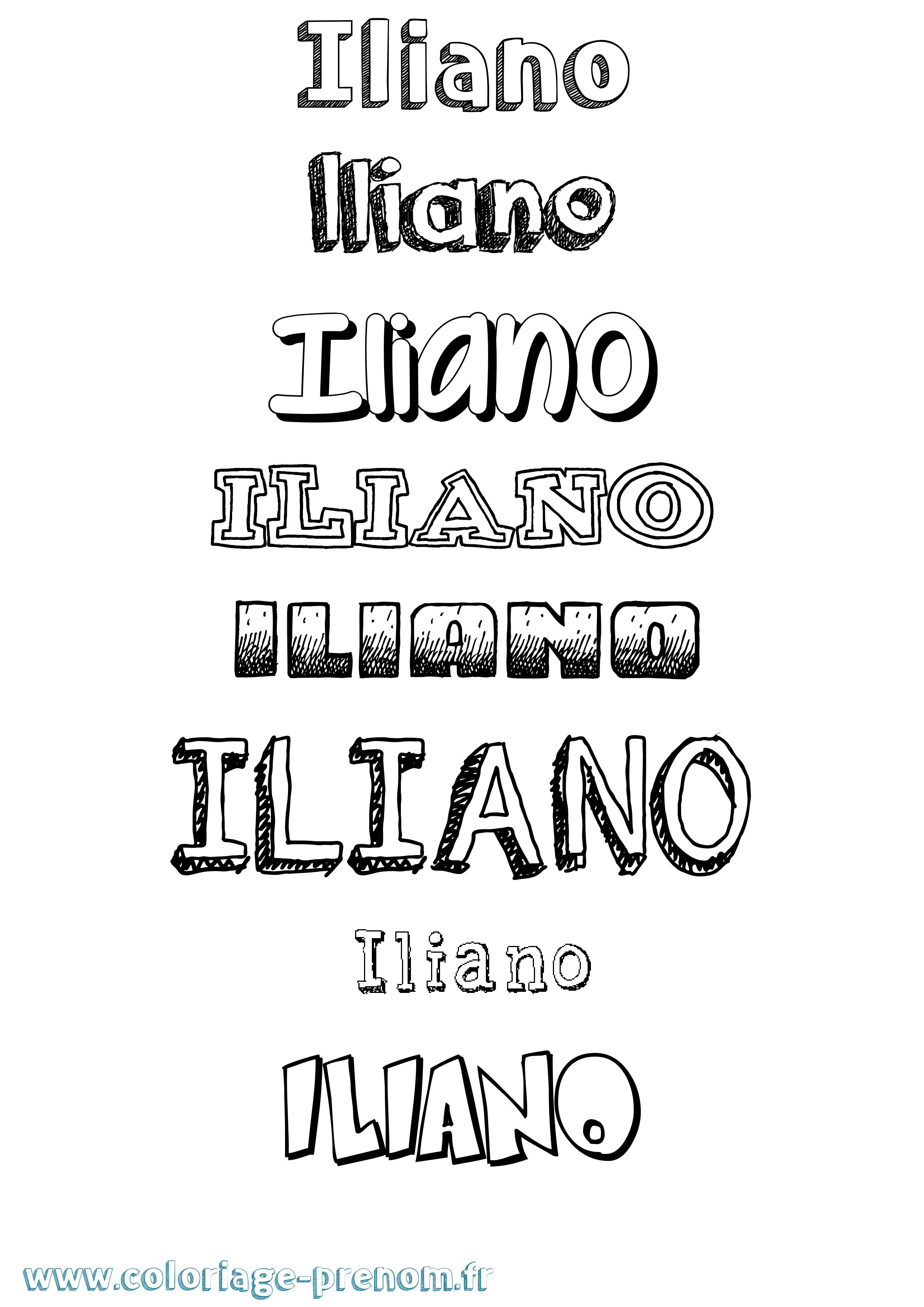 Coloriage prénom Iliano Dessiné