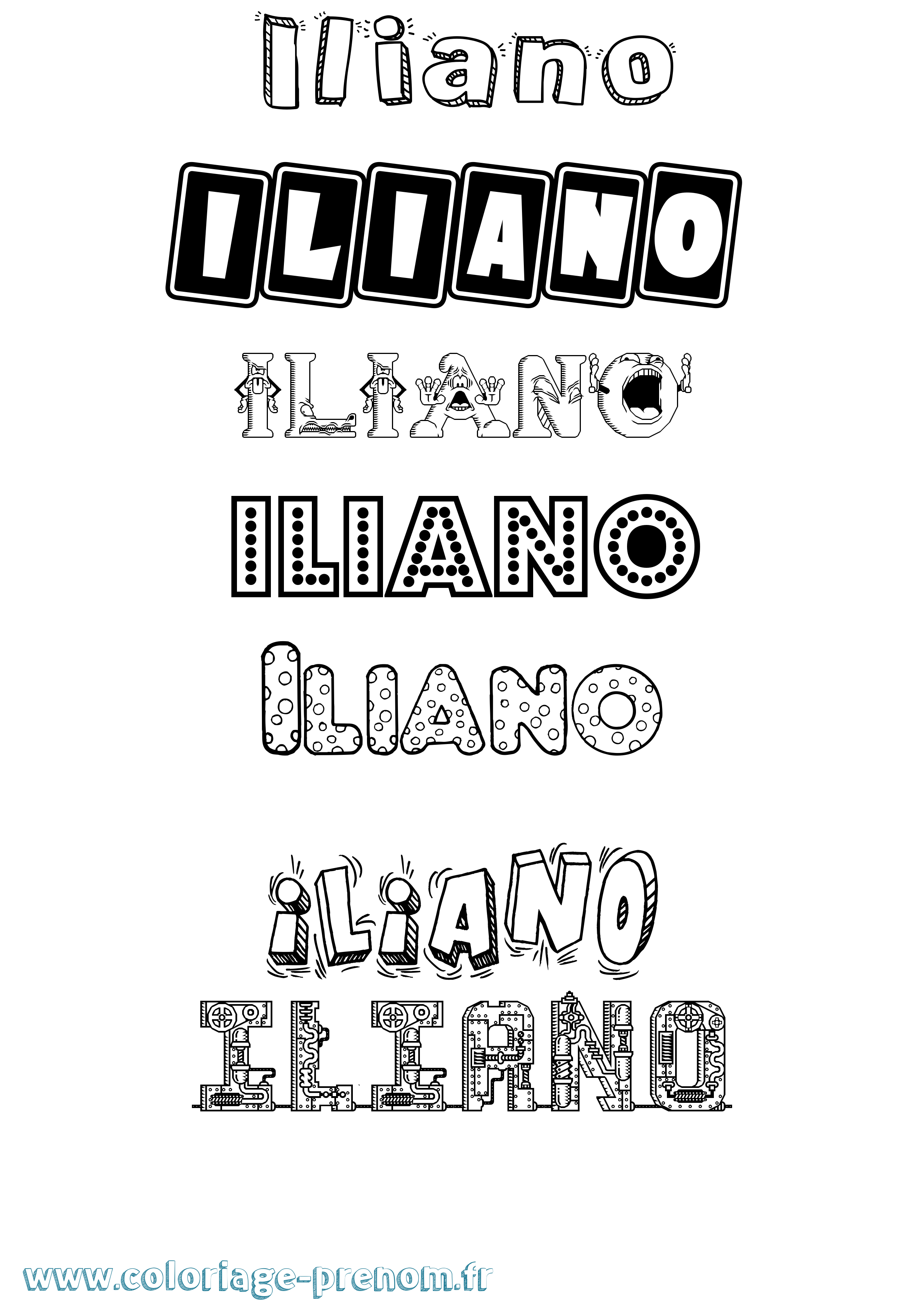Coloriage prénom Iliano Fun