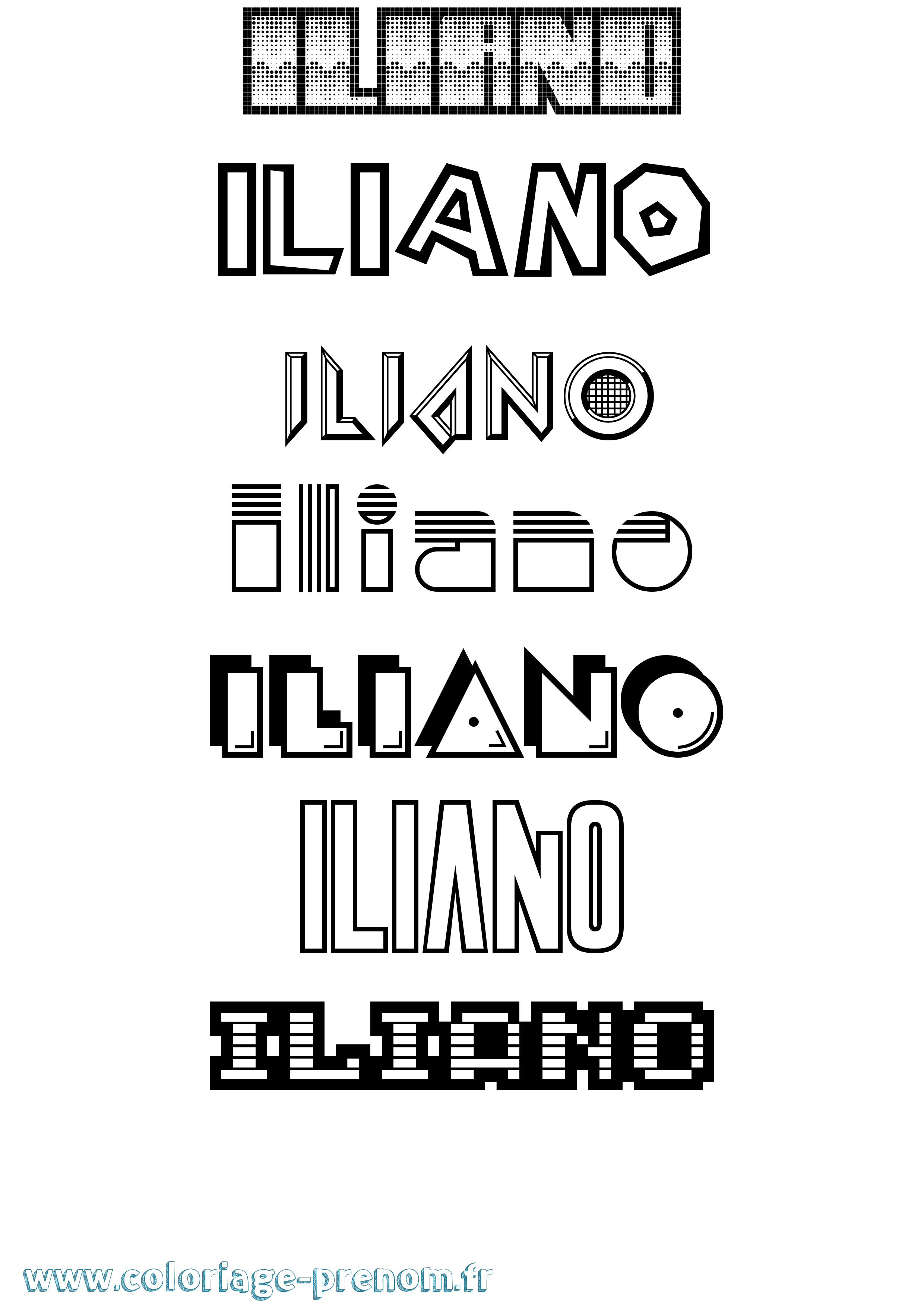 Coloriage prénom Iliano Jeux Vidéos
