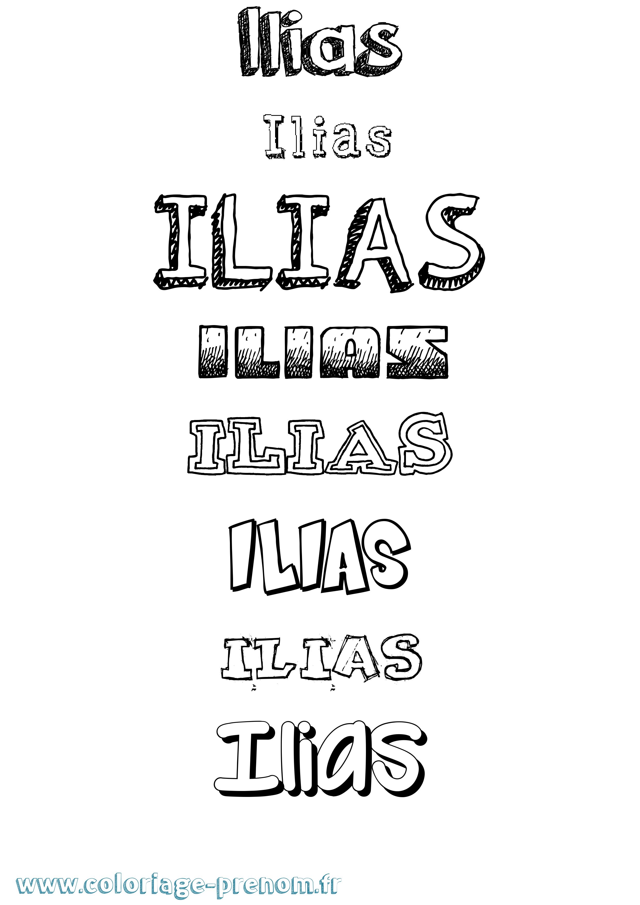 Coloriage prénom Ilias