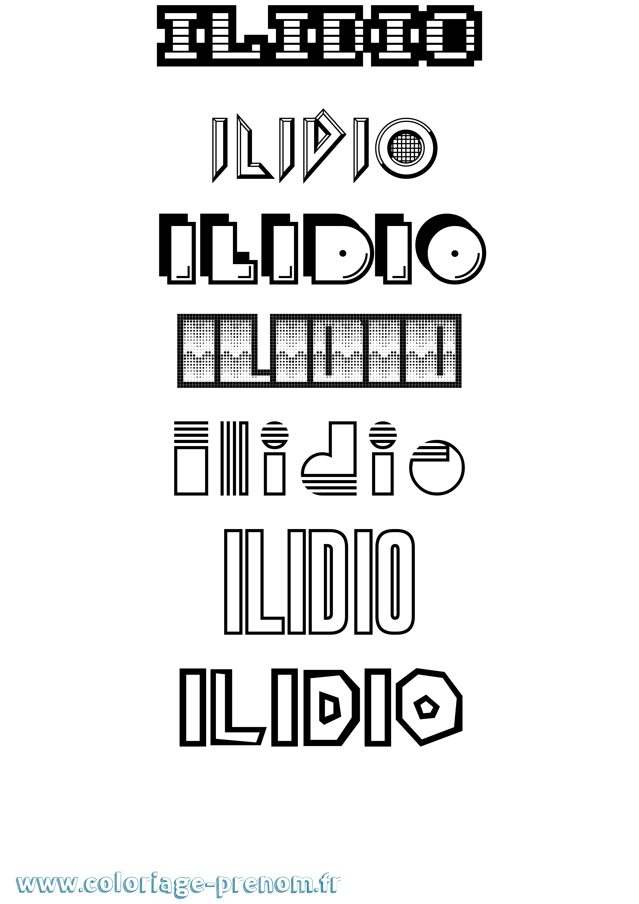 Coloriage prénom Ilidio Jeux Vidéos