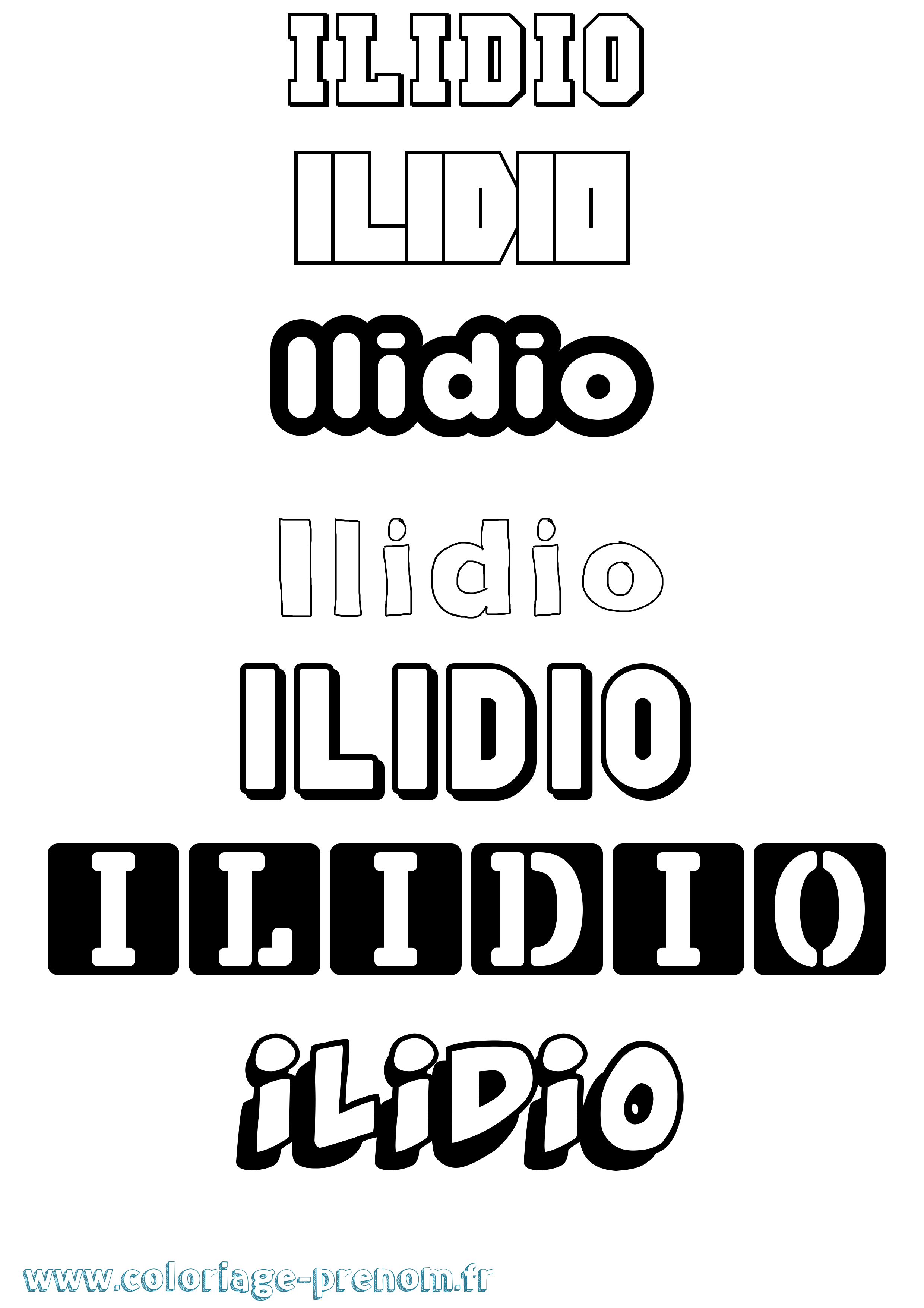 Coloriage prénom Ilidio Simple