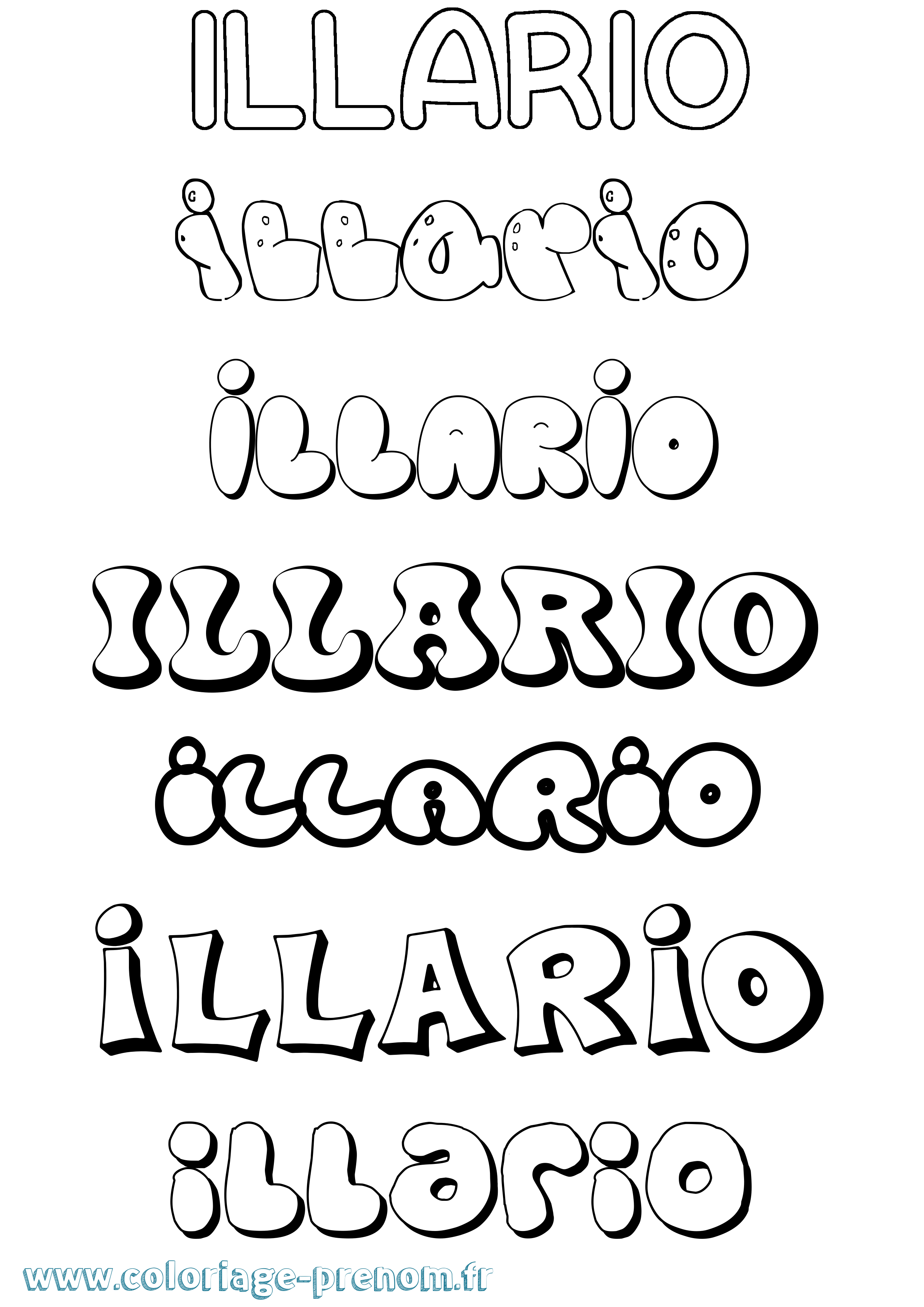 Coloriage Illario Bubble Coloriage prénom Illario Bubble