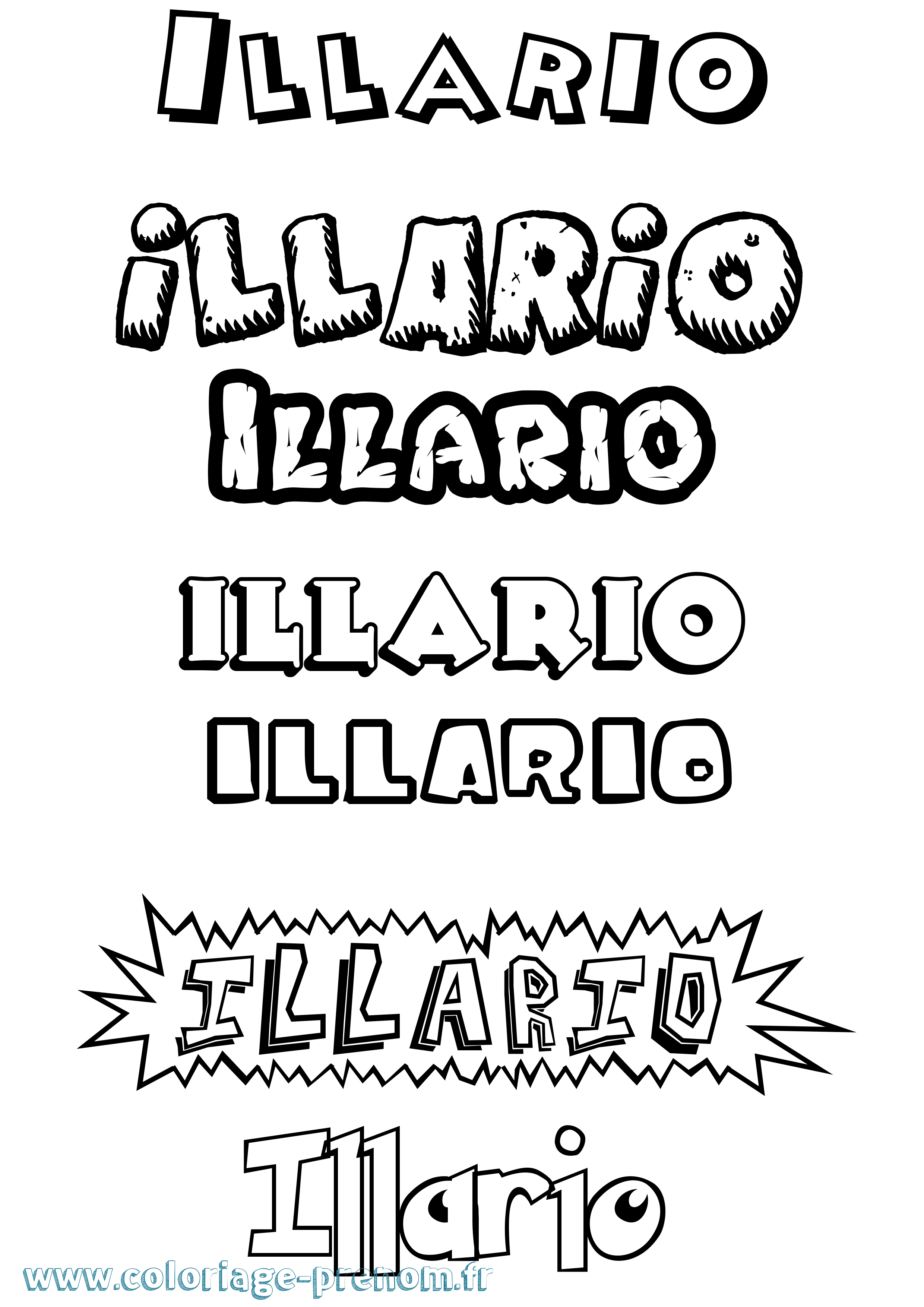 Coloriage Illario Dessin Animé Coloriage prénom Illario Dessin Animé