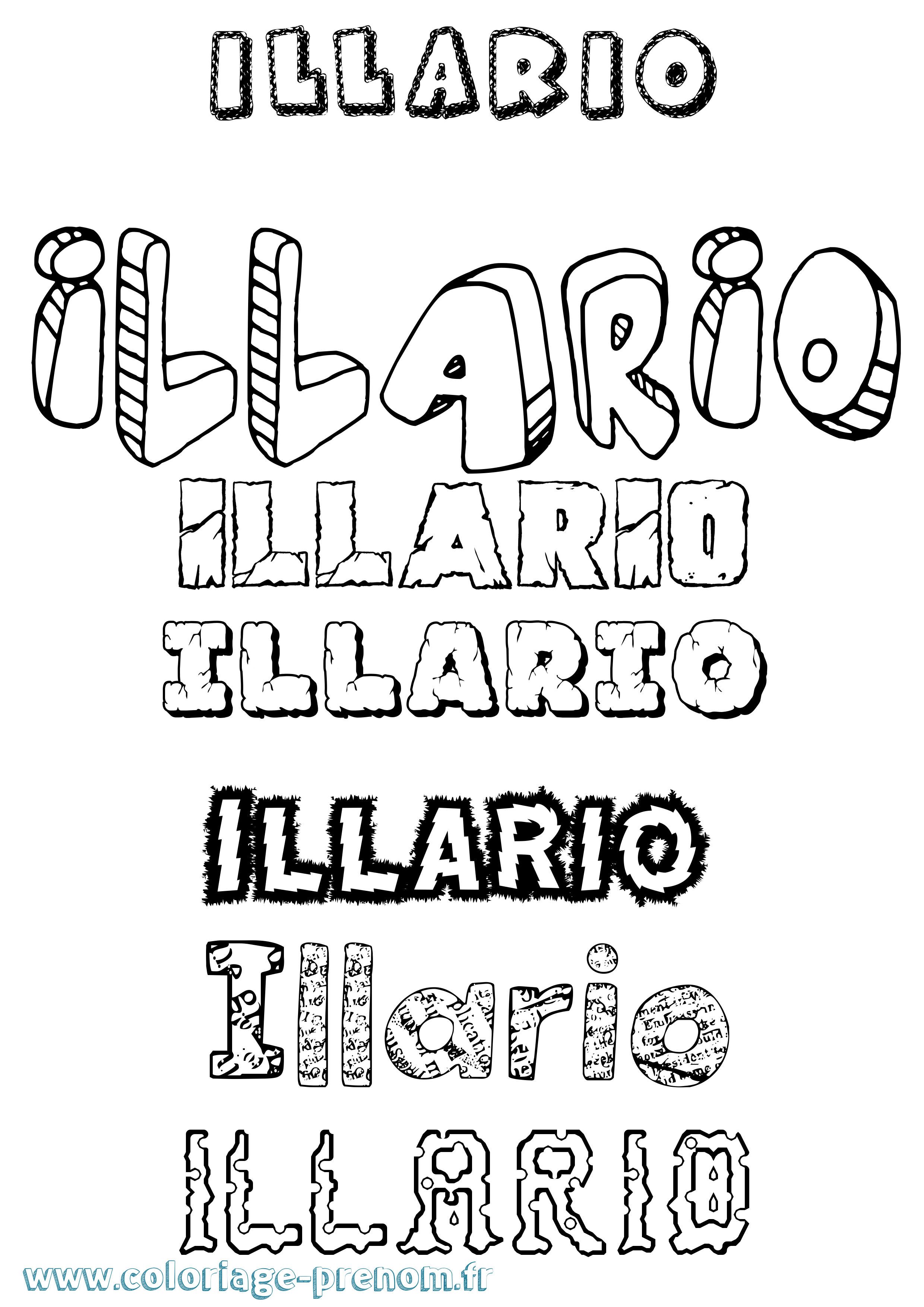 Coloriage Illario Destructuré Coloriage prénom Illario Destructuré
