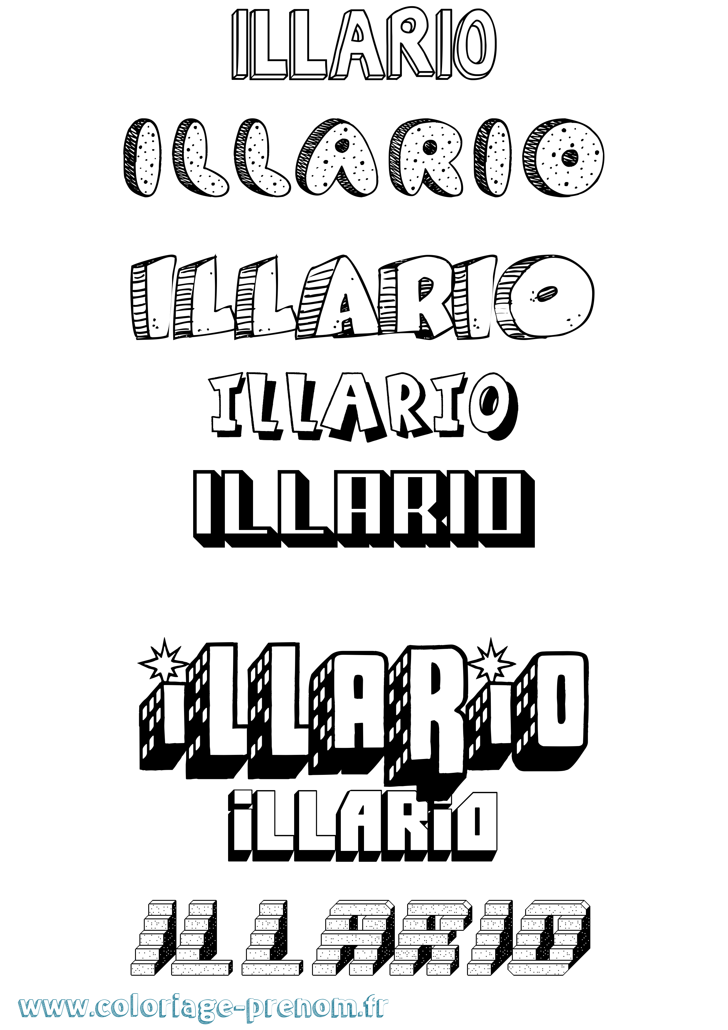 Coloriage Illario Effet 3D Coloriage prénom Illario Effet 3D