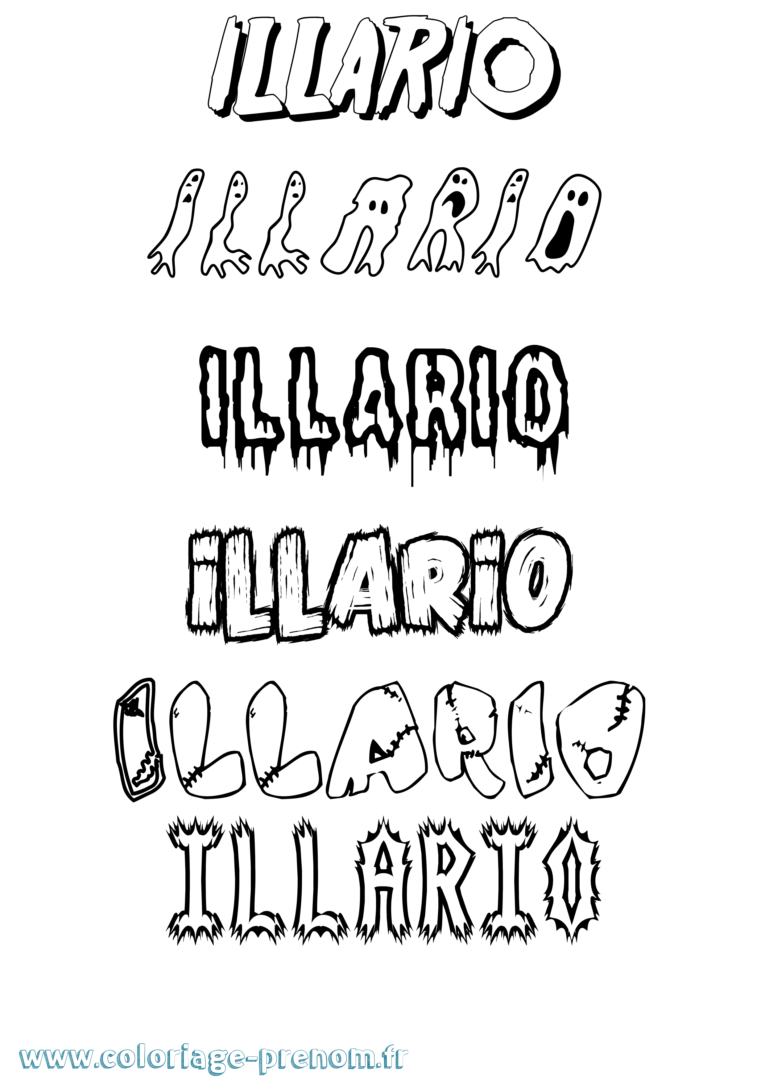 Coloriage Illario Frisson Coloriage prénom Illario Frisson