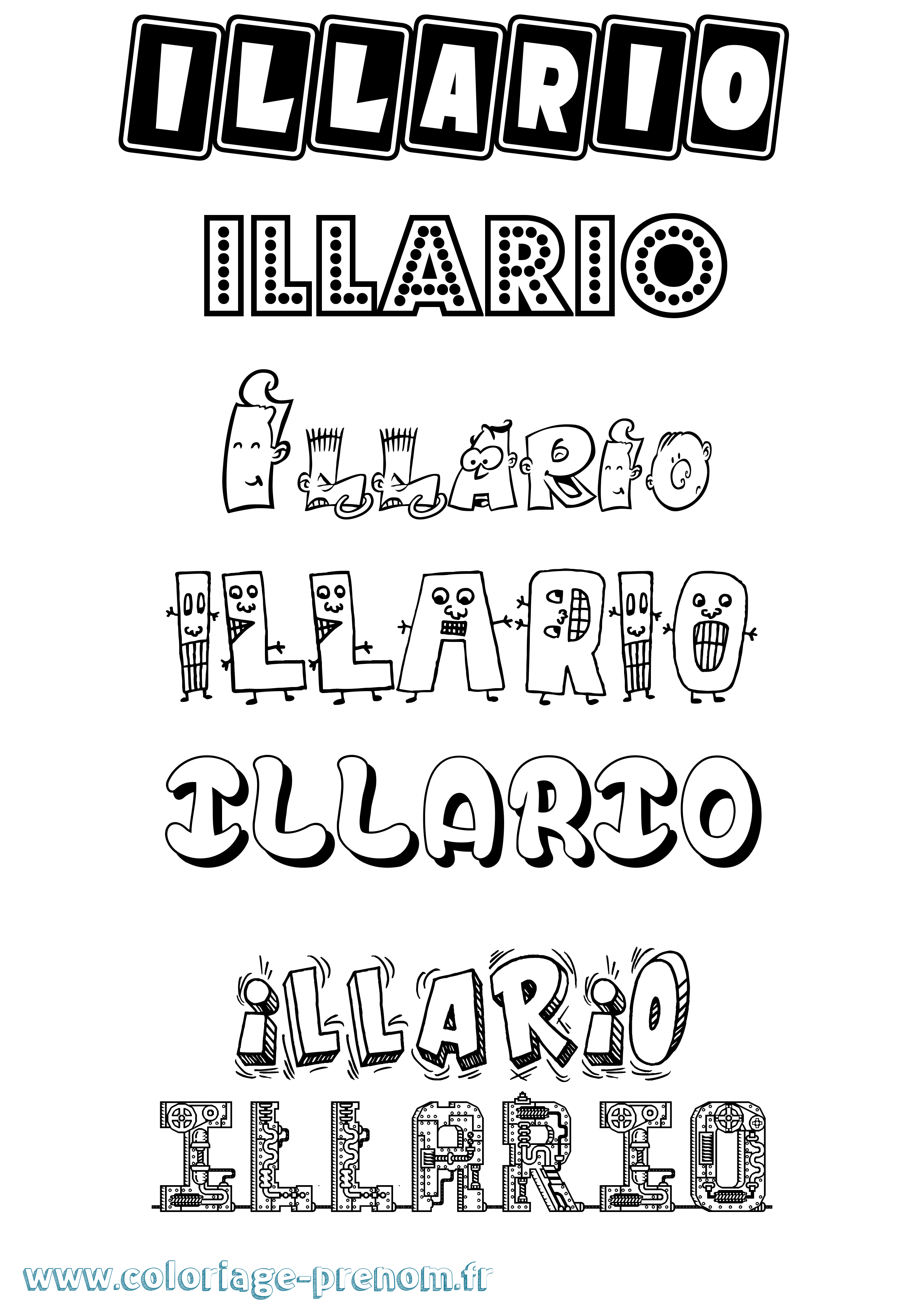Coloriage Illario Fun Coloriage prénom Illario Fun
