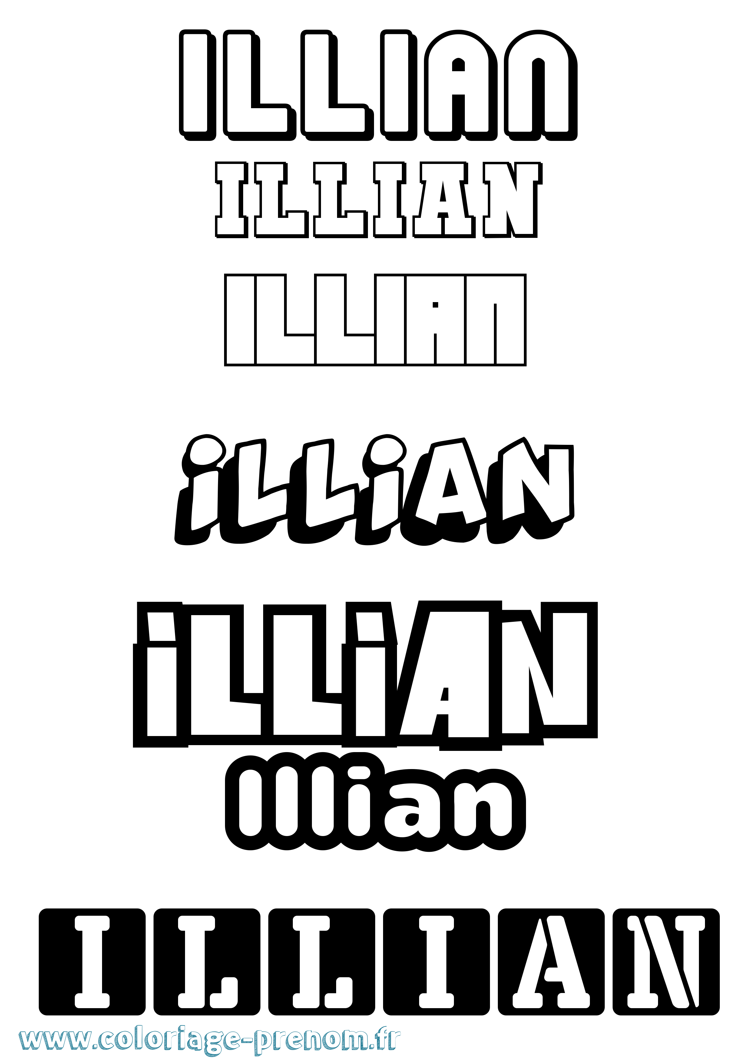 Coloriage Illian Simple Coloriage prénom Illian Simple