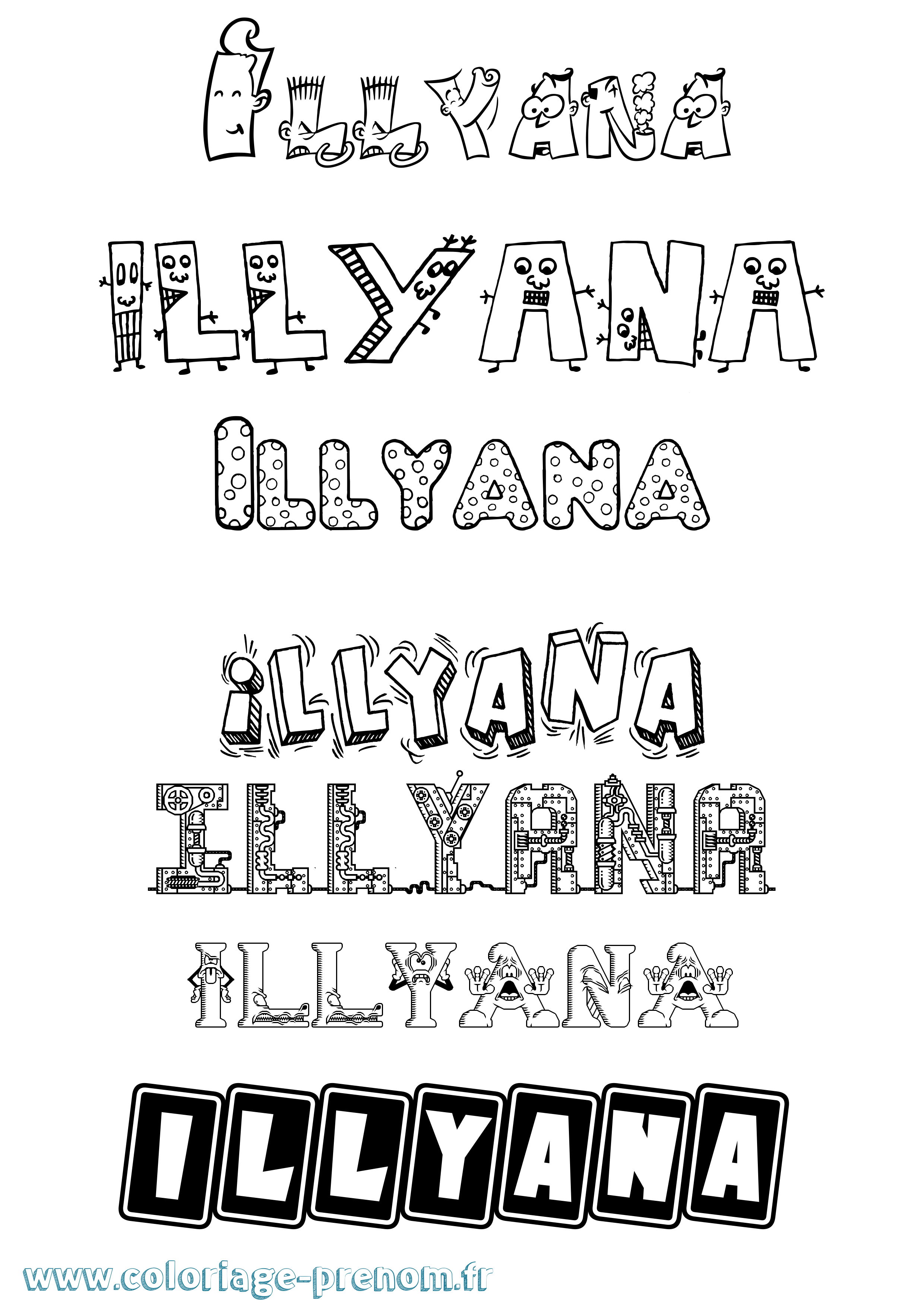 Coloriage Illyana Fun Coloriage prénom Illyana Fun