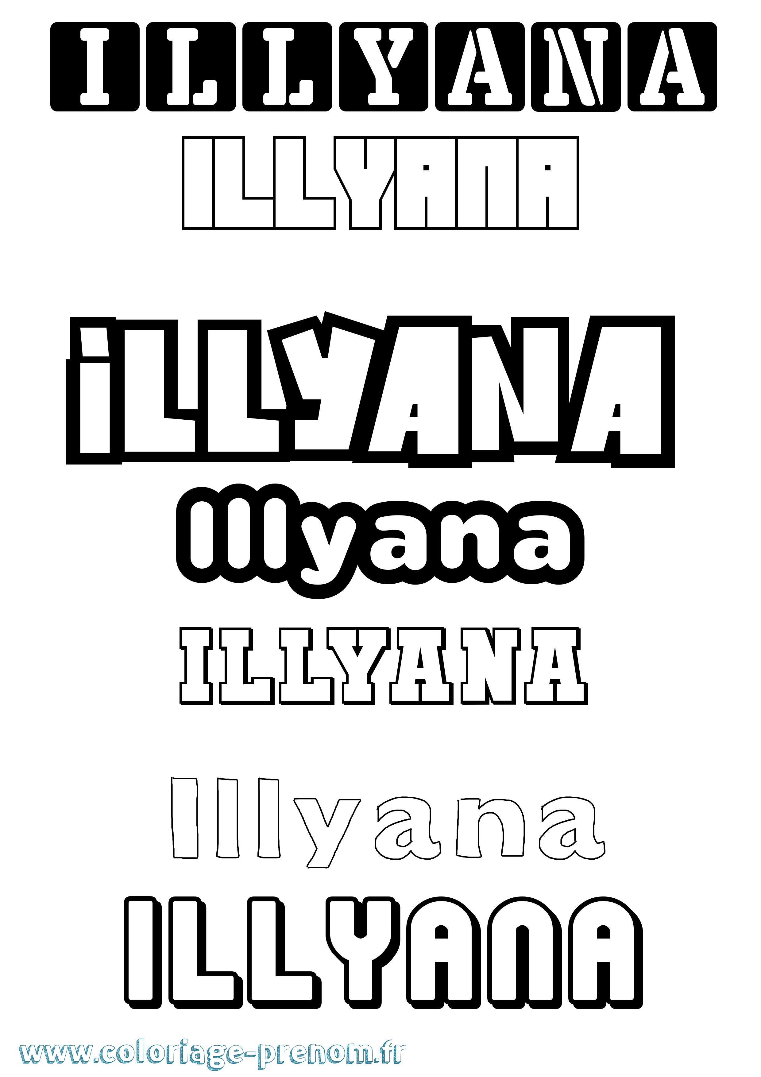 Coloriage Illyana Simple Coloriage prénom Illyana Simple