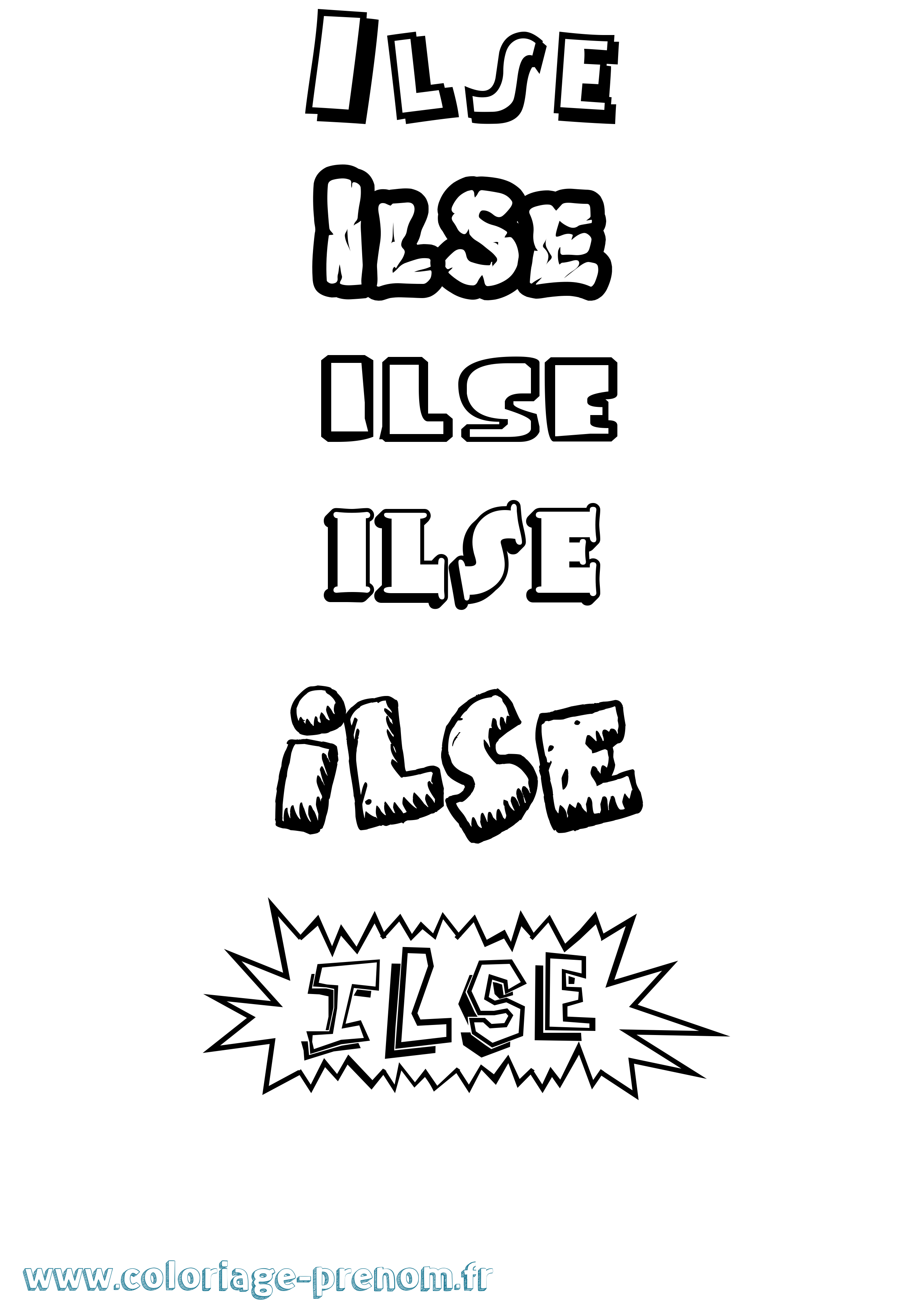 Coloriage Ilse Dessin Animé Coloriage prénom Ilse Dessin Animé