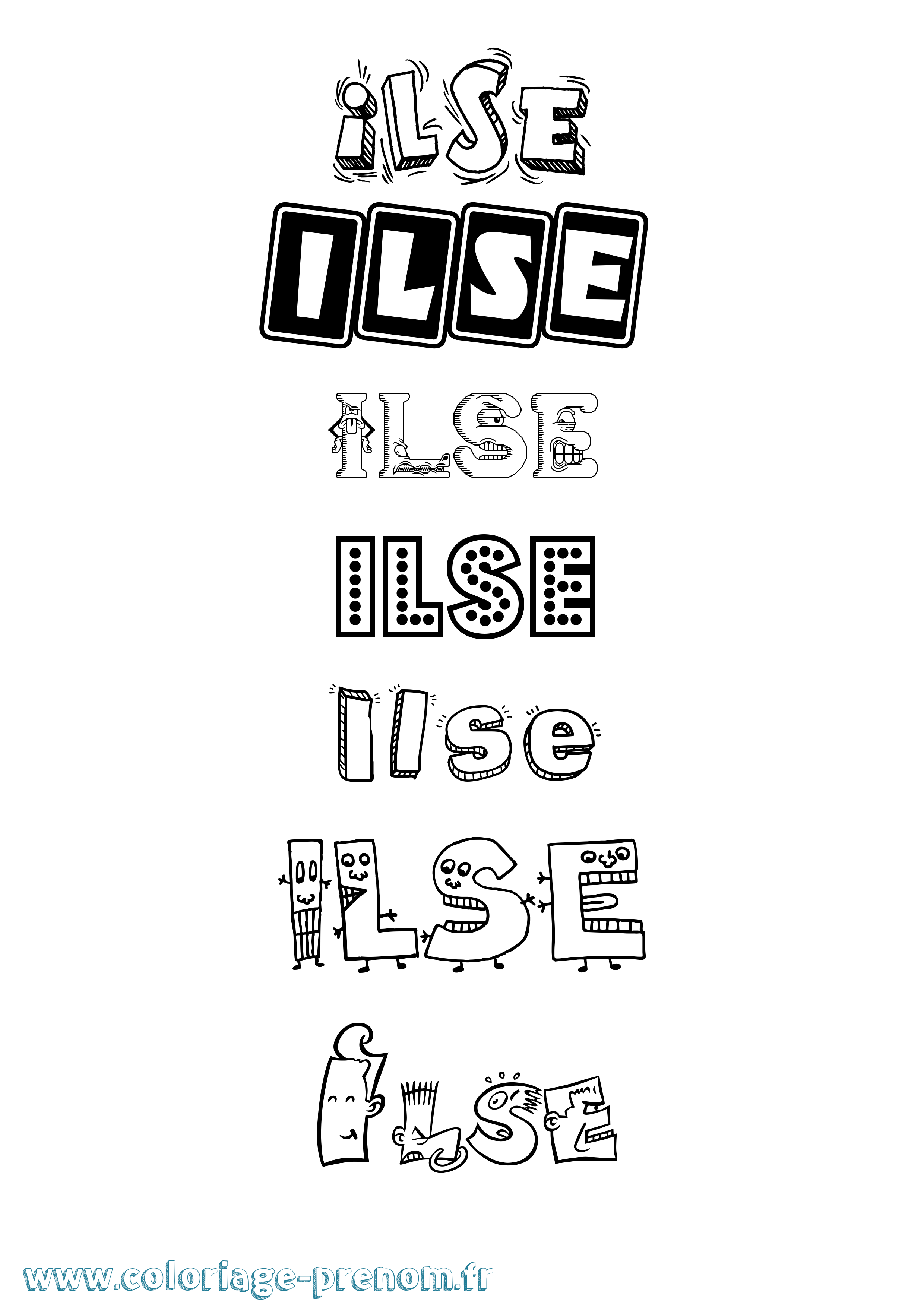 Coloriage Ilse Fun Coloriage prénom Ilse Fun