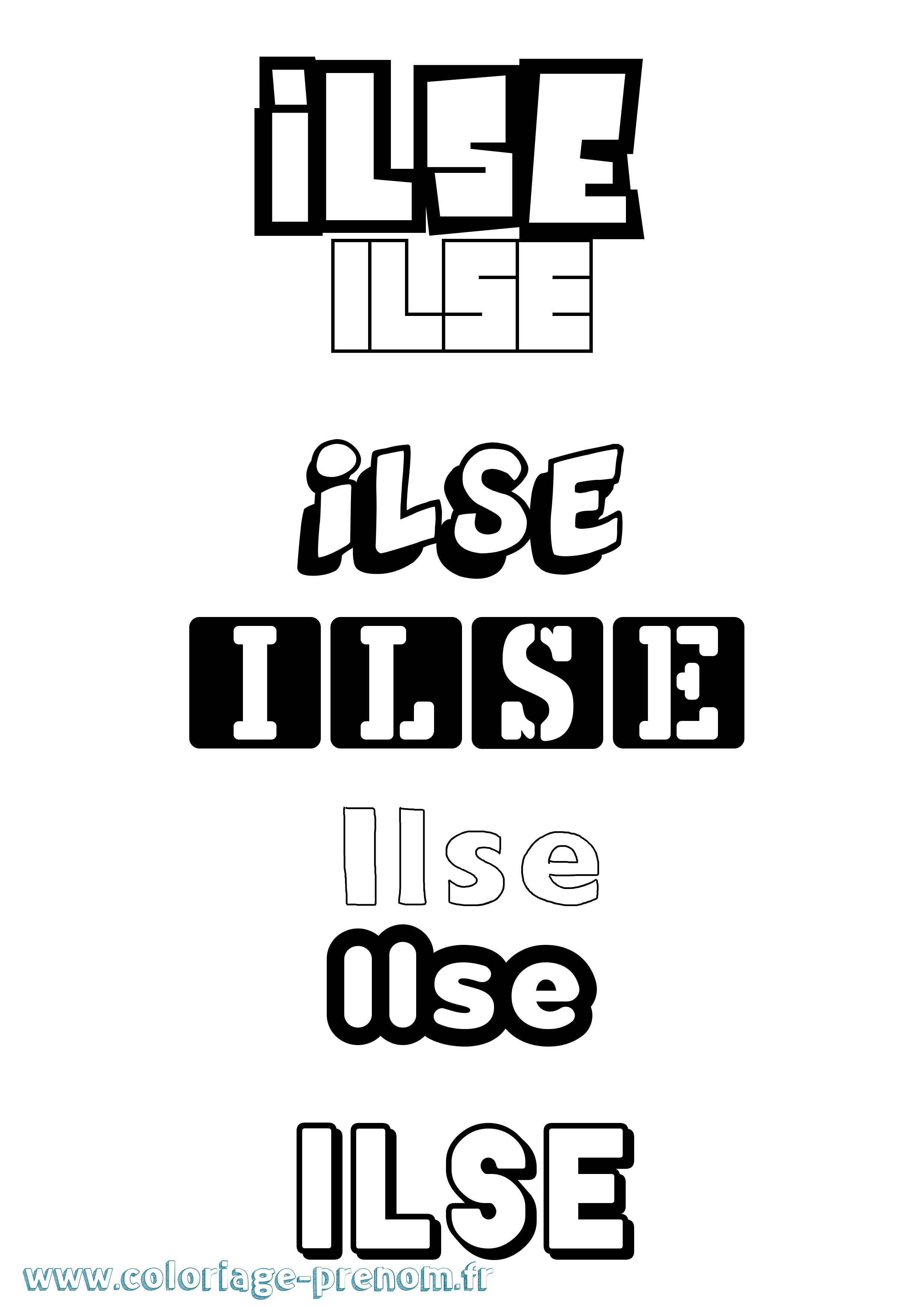 Coloriage Ilse Simple Coloriage prénom Ilse Simple