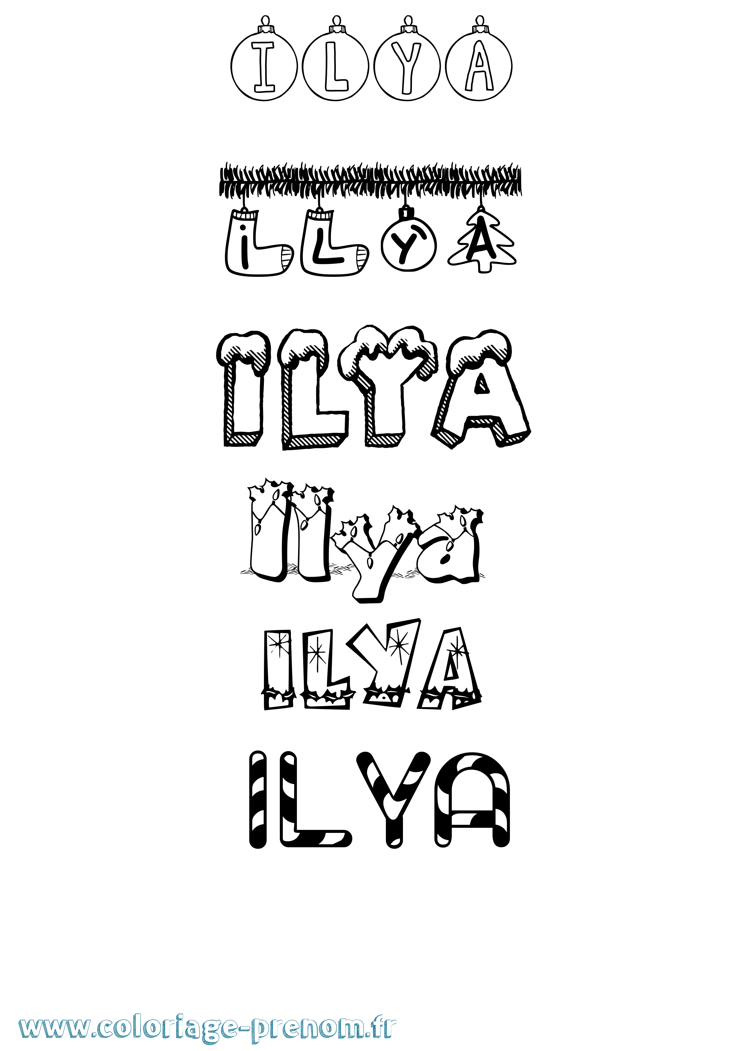 Coloriage prénom Ilya