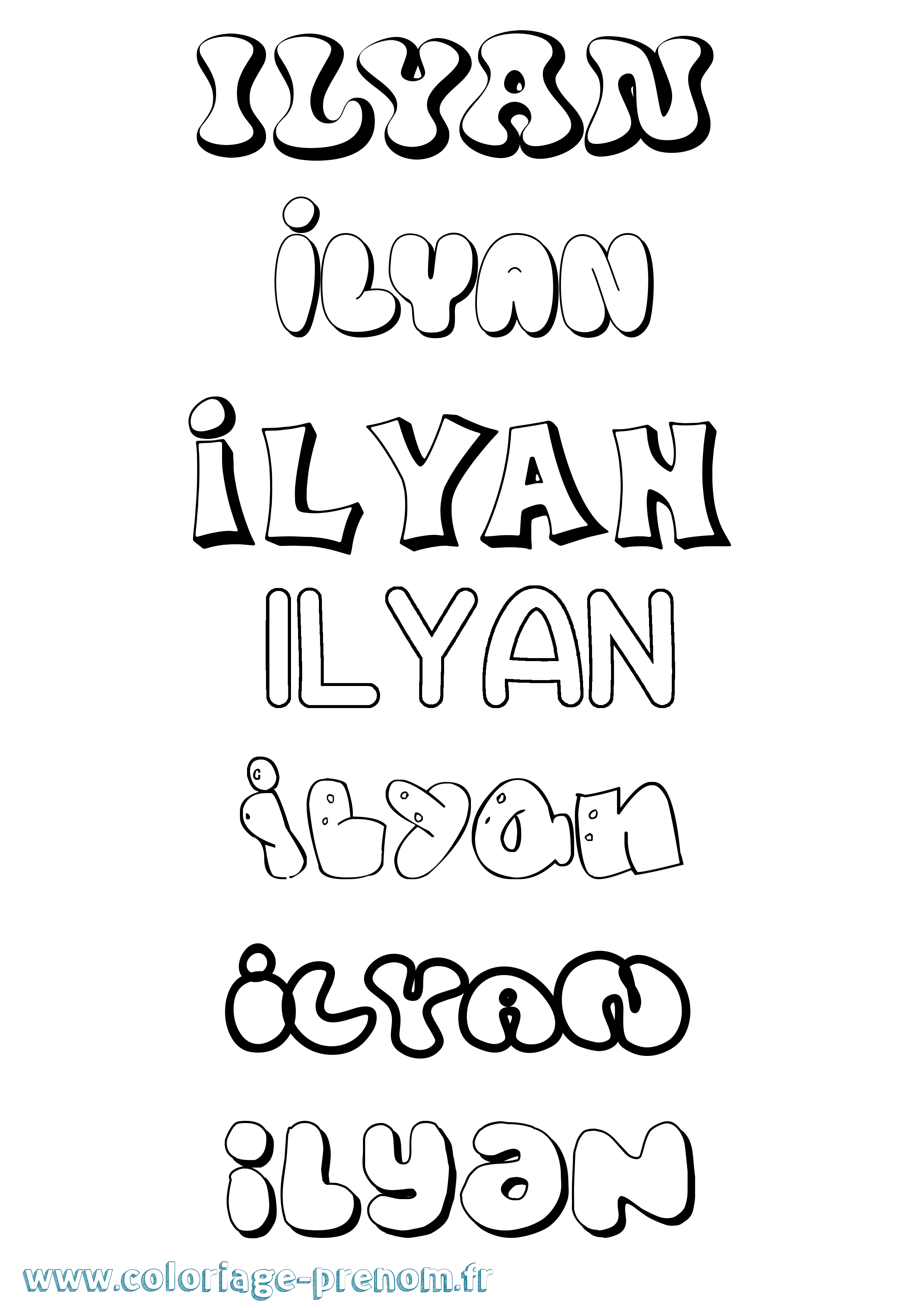 Coloriage Ilyan Coloriage prénom Ilyan