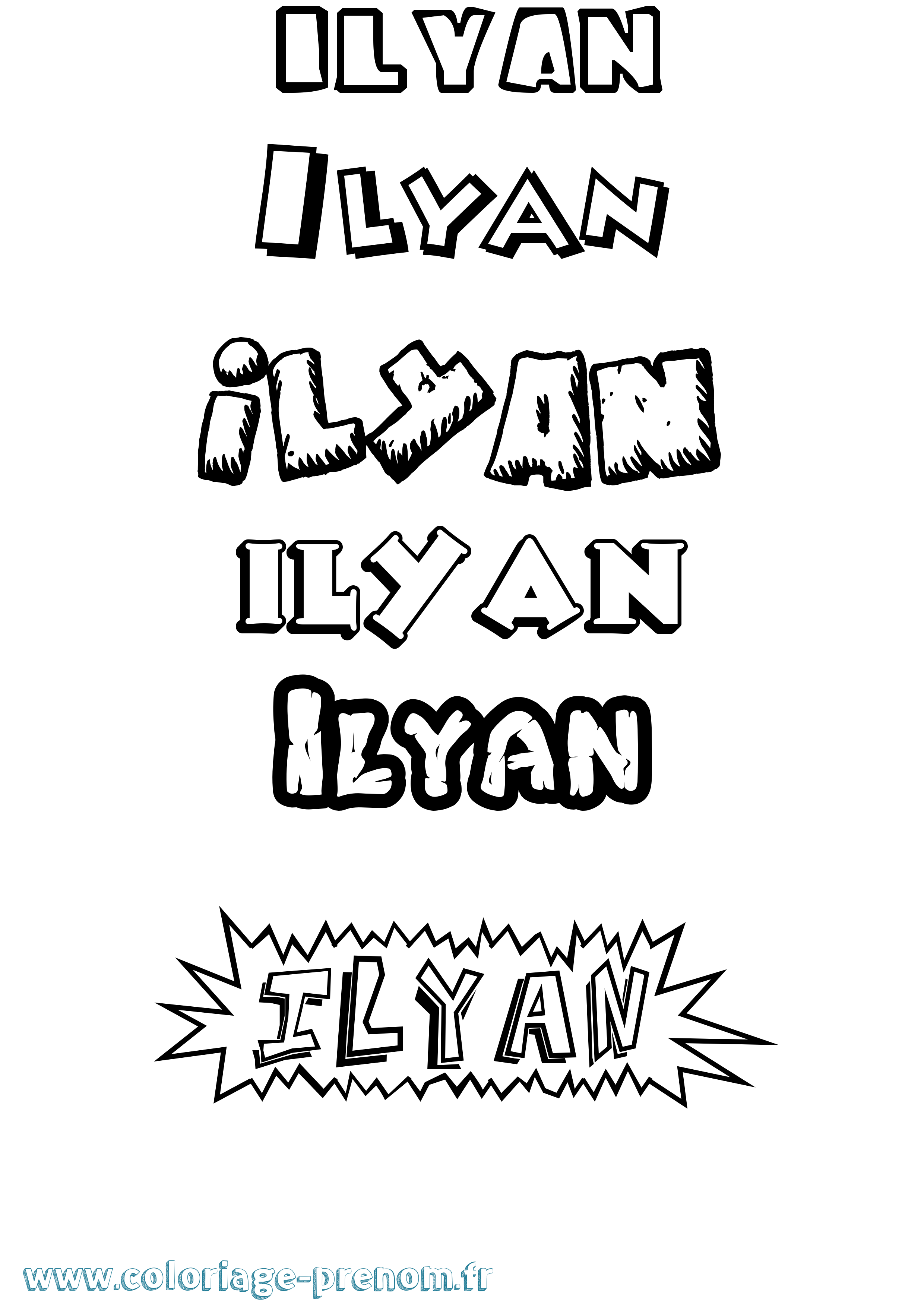 Coloriage Ilyan Coloriage prénom Ilyan
