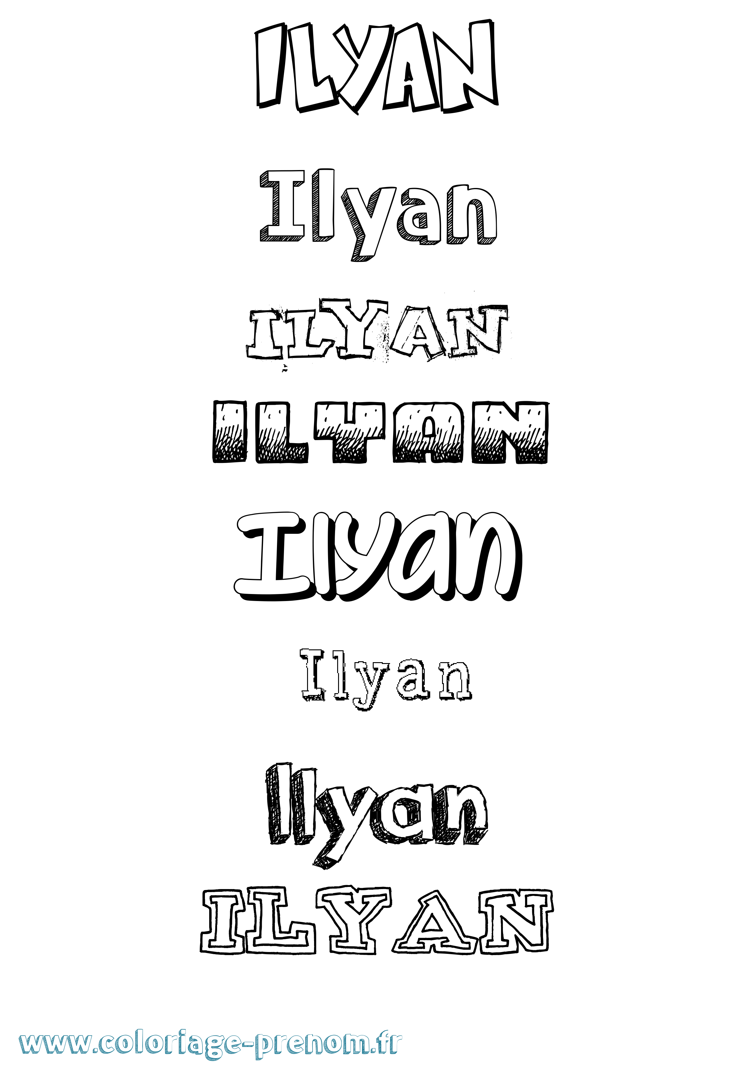 Coloriage Ilyan Coloriage prénom Ilyan