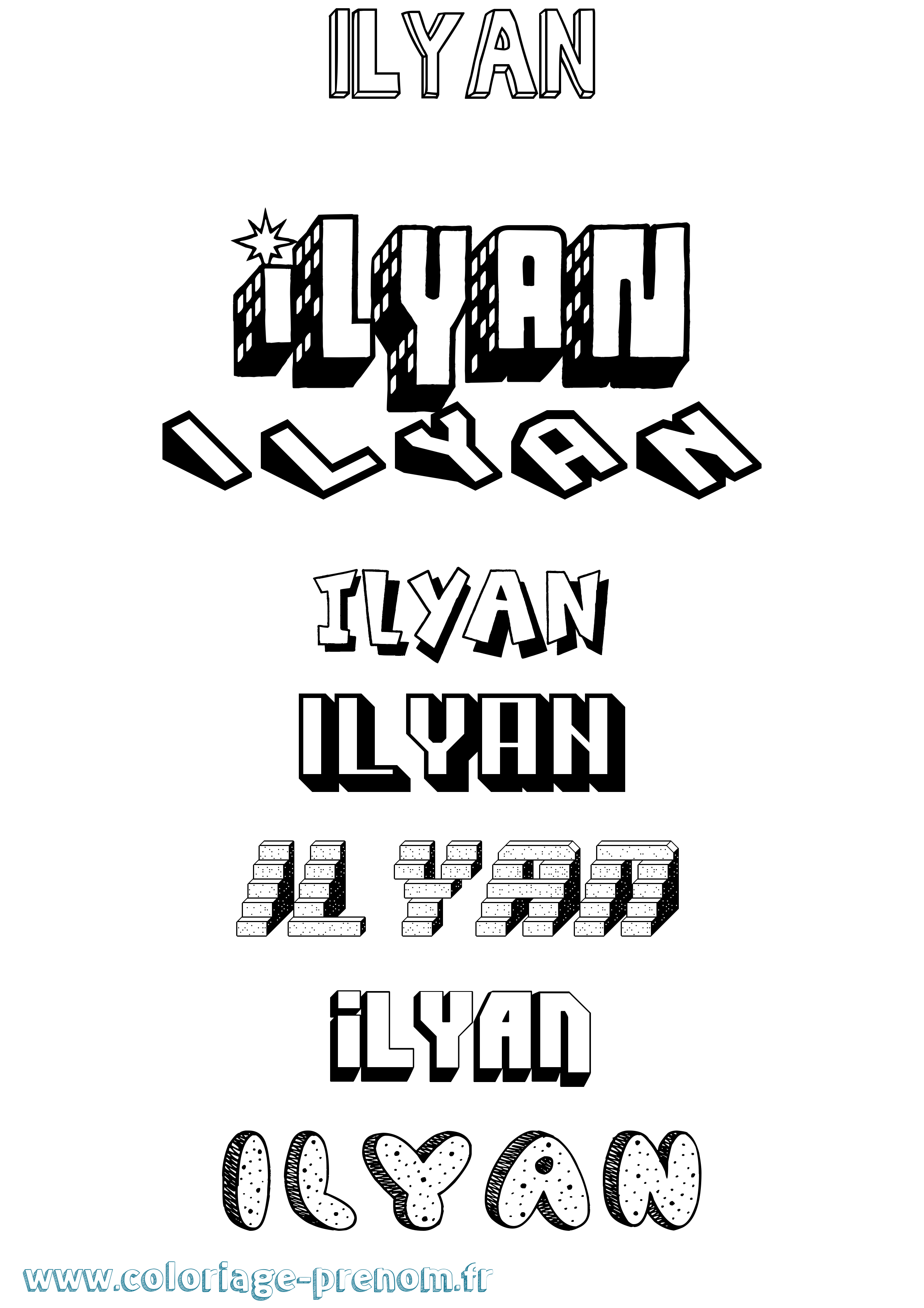 Coloriage Ilyan Coloriage prénom Ilyan