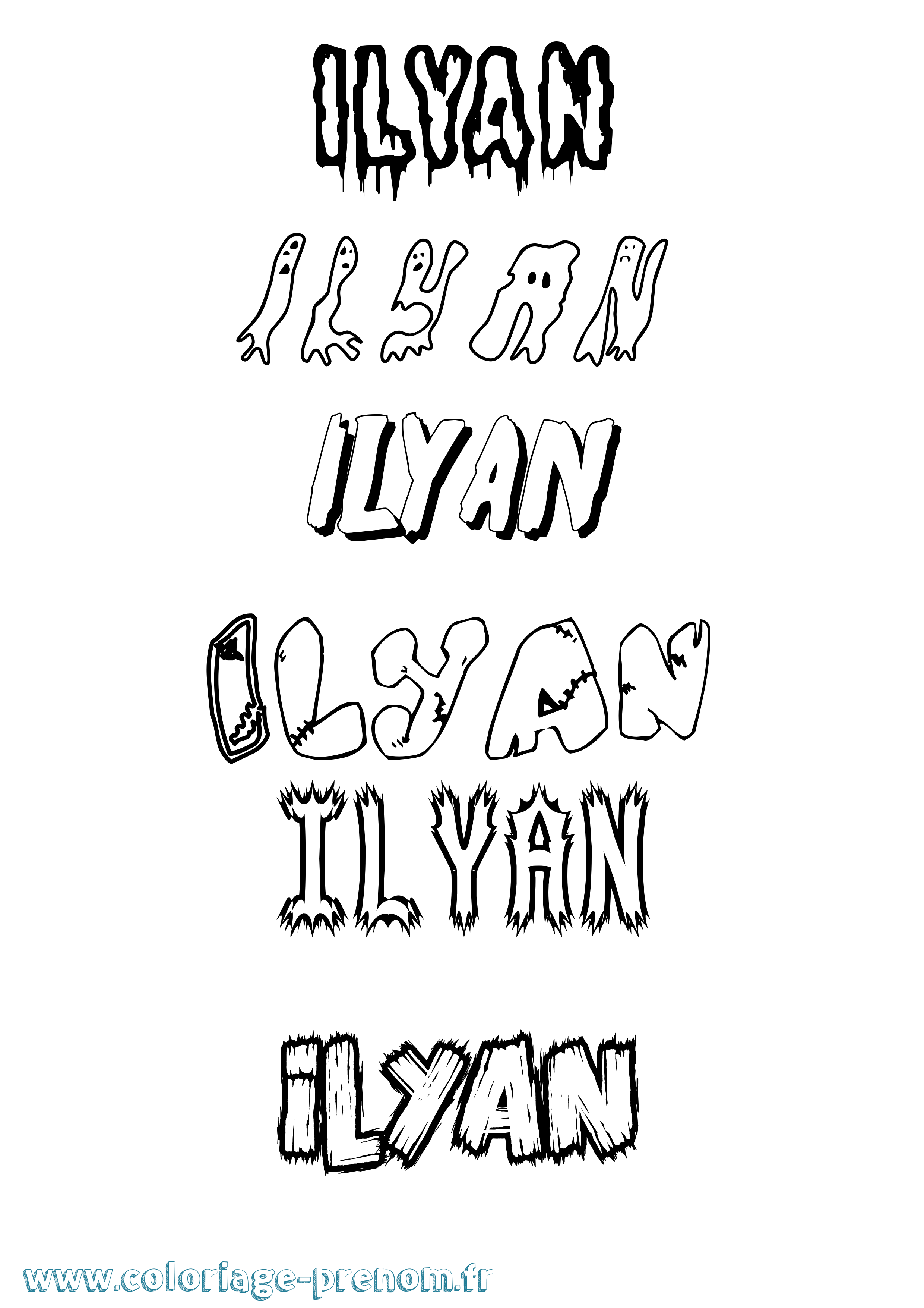 Coloriage Ilyan Coloriage prénom Ilyan