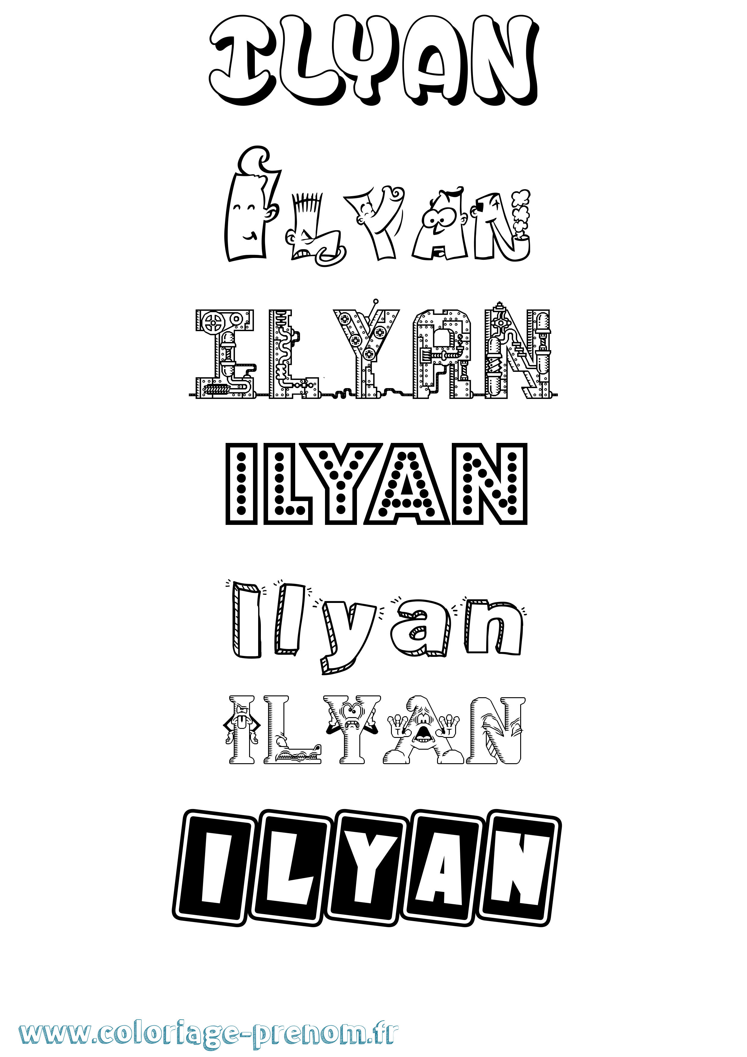 Coloriage Ilyan Coloriage prénom Ilyan