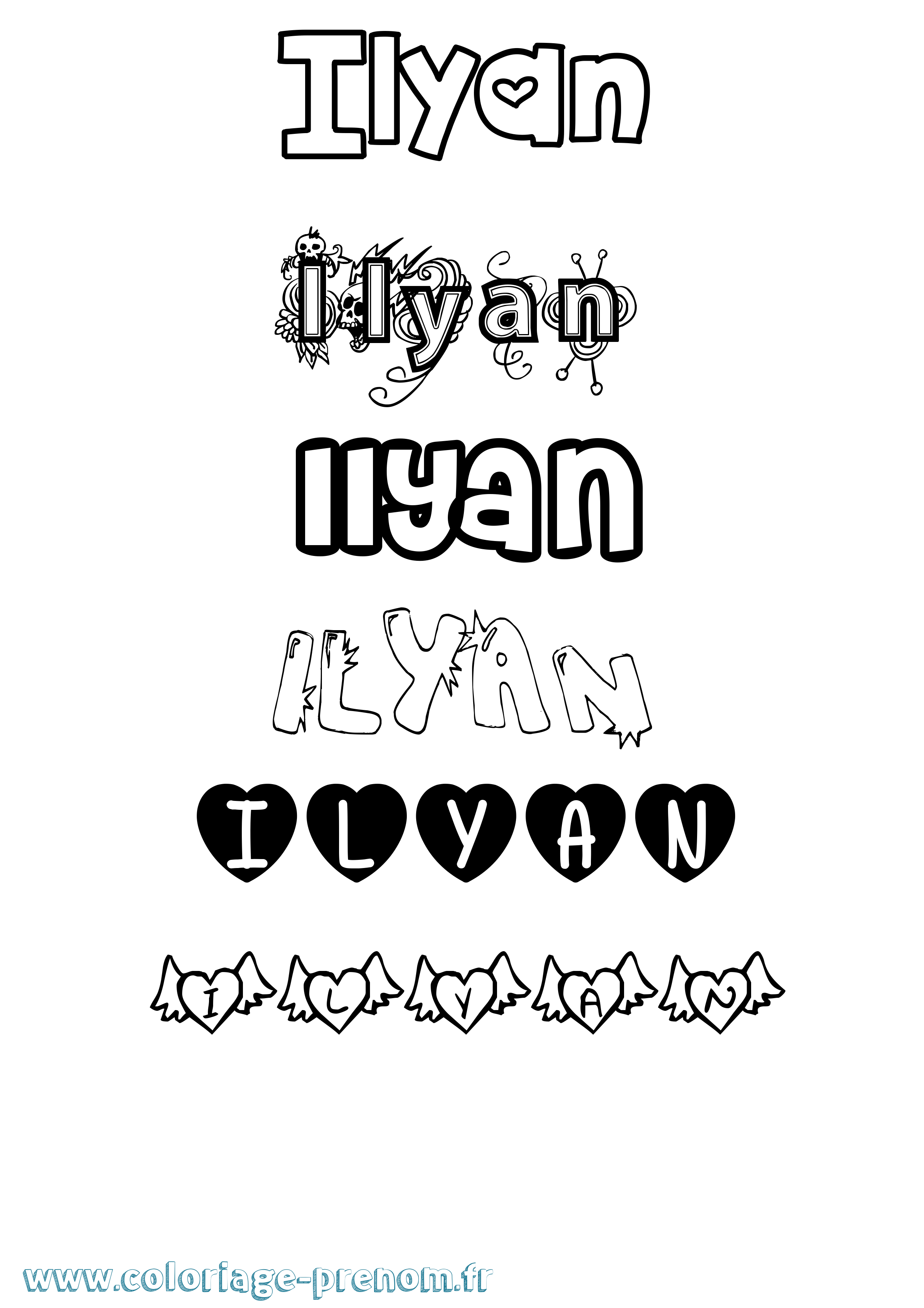 Coloriage Ilyan Coloriage prénom Ilyan