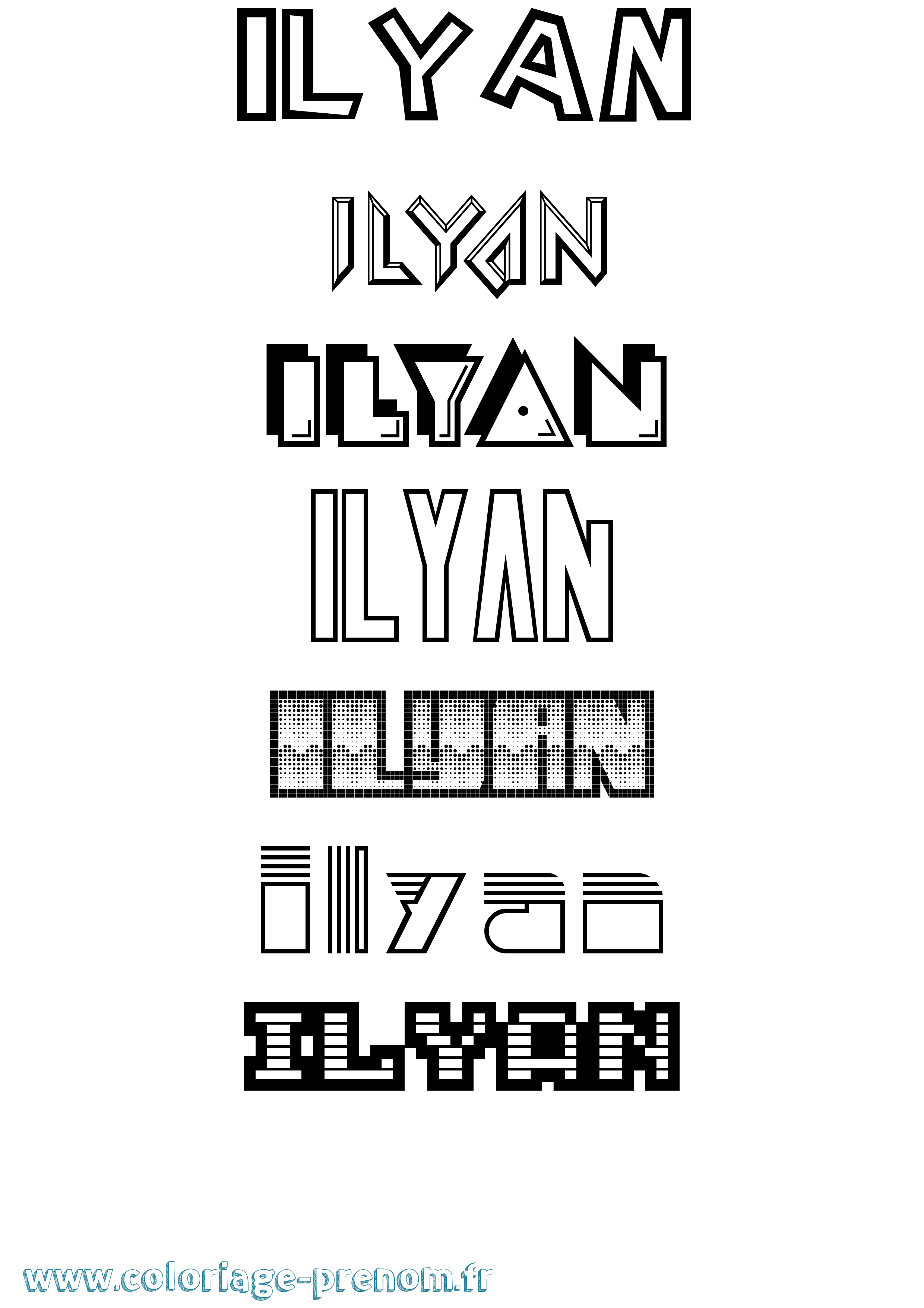 Coloriage Ilyan Coloriage prénom Ilyan