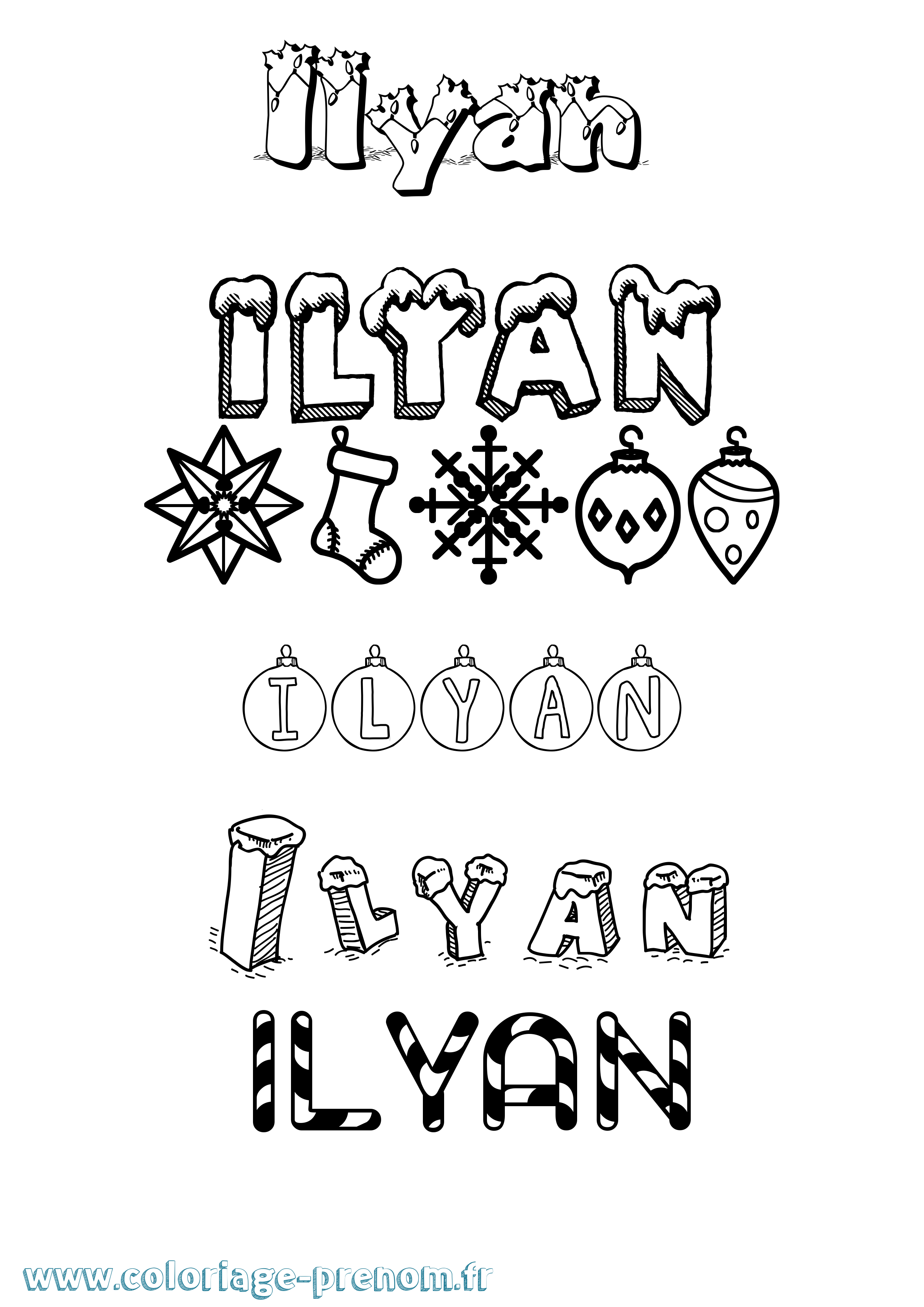 Coloriage Ilyan Coloriage prénom Ilyan