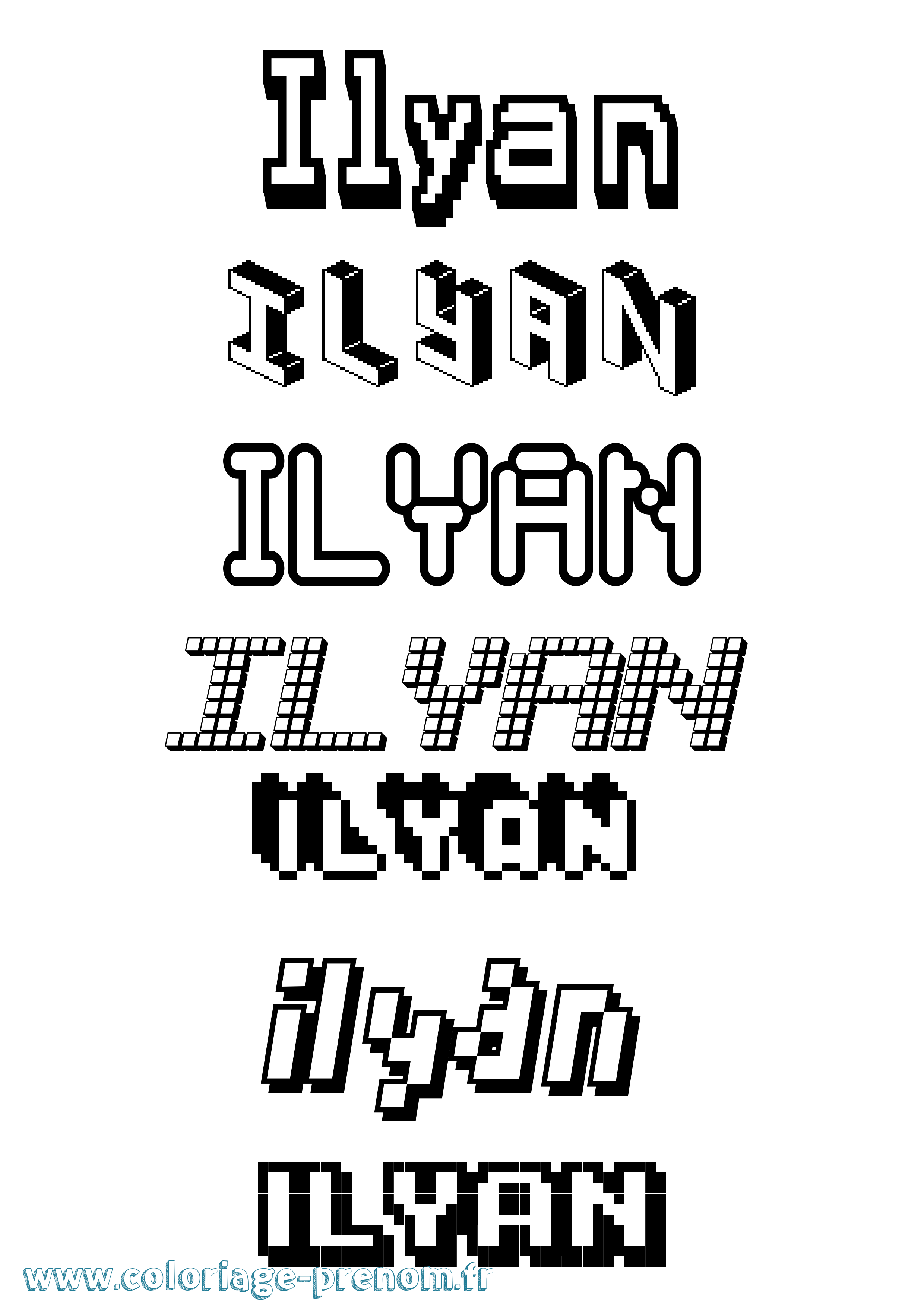 Coloriage Ilyan Coloriage prénom Ilyan