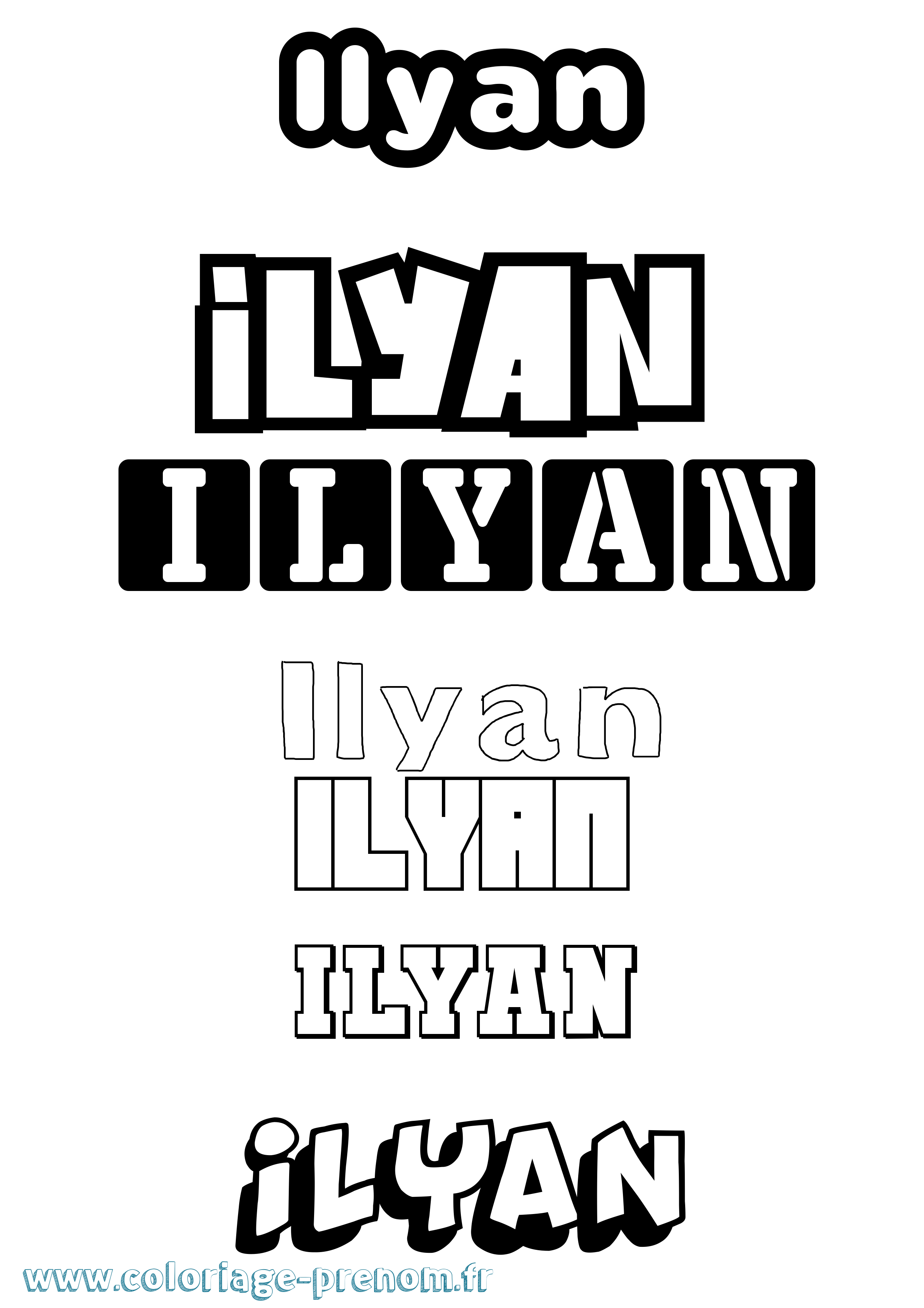 Coloriage Ilyan Coloriage prénom Ilyan